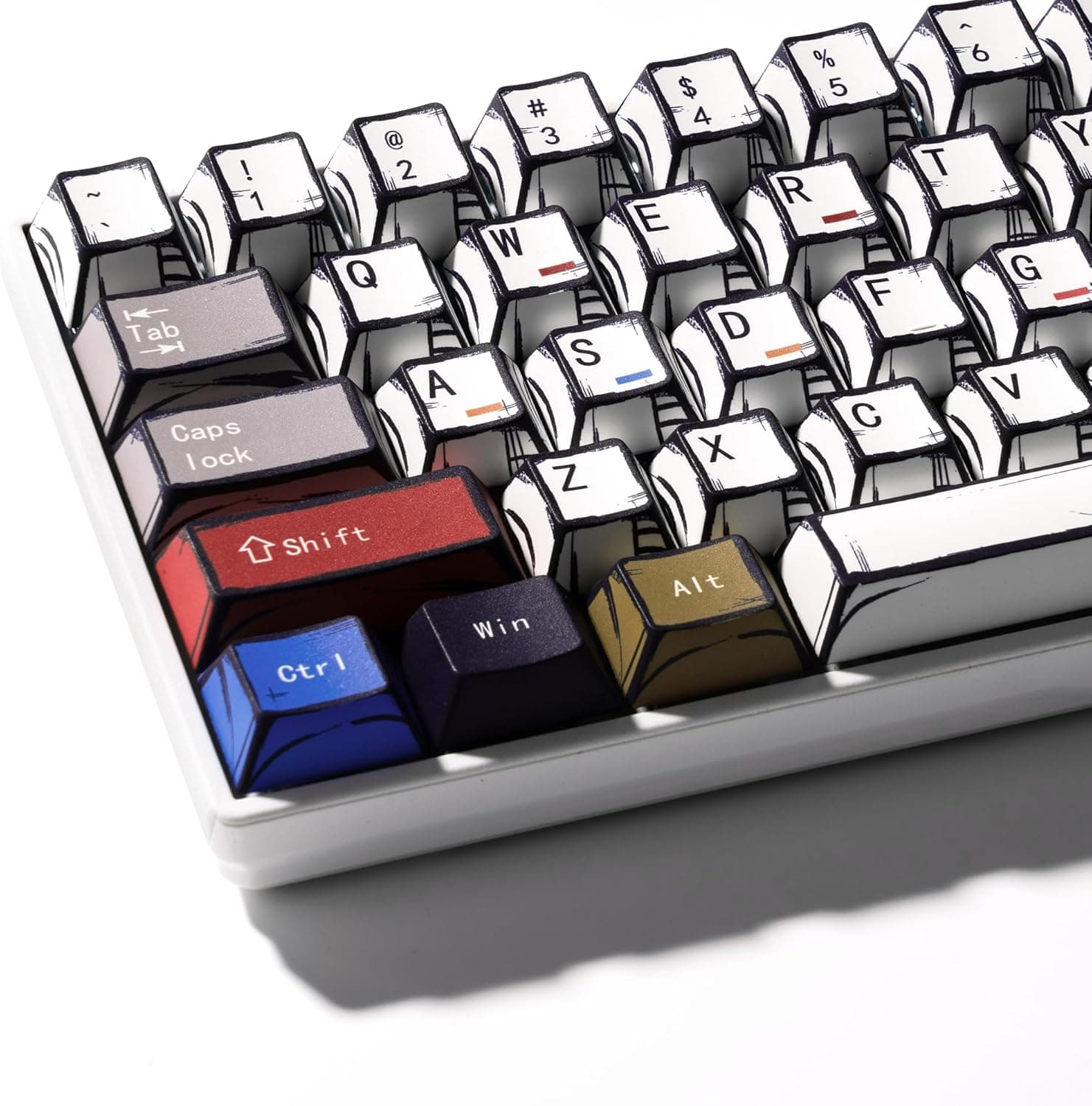 XVX Retro PBT Keycaps, Cherry Profile Keycap Set, Dye Sublimation Graffiti Keyboard Keycaps Suitable for 60% 65% 75% 80% 100% MX Switches Mechanical Keyboard