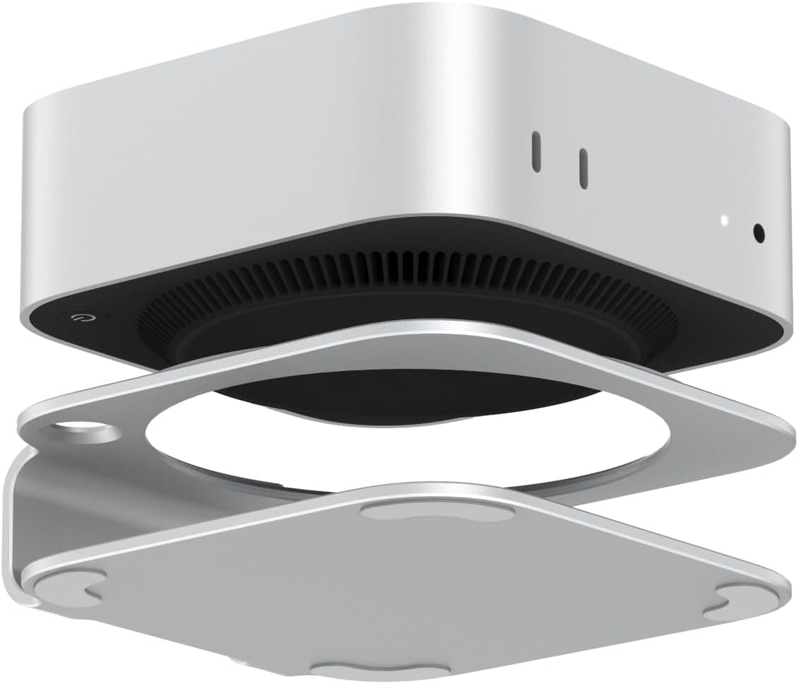 Mac mini M4 Dock Stand, Aluminum Desktop Stand Mount for New Mac mini M4 and M4 Pro, Improved Cooling, Easy Power Button Access & Desk Organization – Essential Mac mini M4 Accessories