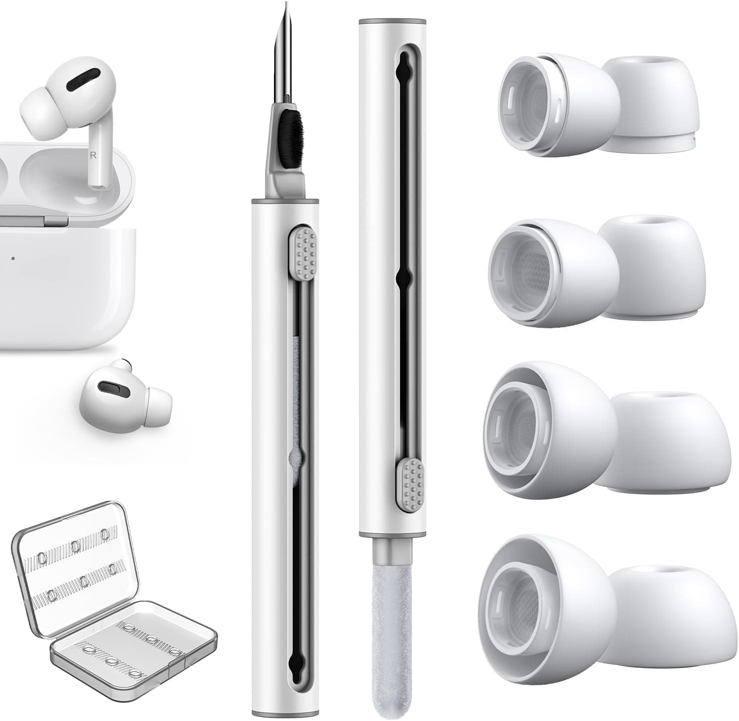 4 Pairs Link Dream Airpod Pro Ear Tip Replacement and Cleaner Pen Kit Set for AirPods Pro/AirPods Pro 2 Silicon Ear Buds Tips