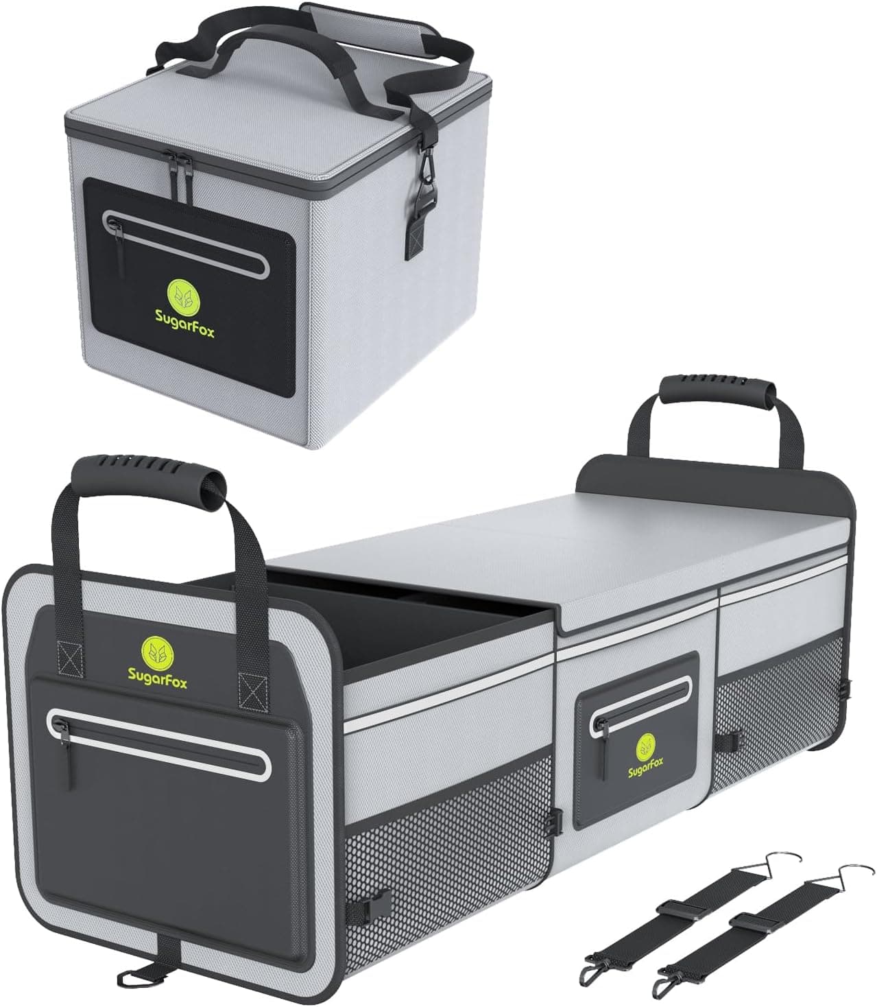 95L Car Trunk Organizer & Storage With 26L Ice Pack, Waterproof Foldable | Trunk Organizers for SUVs & Cars, Car Storage Organizer, Great Gift for Drivers (Gray-M004)