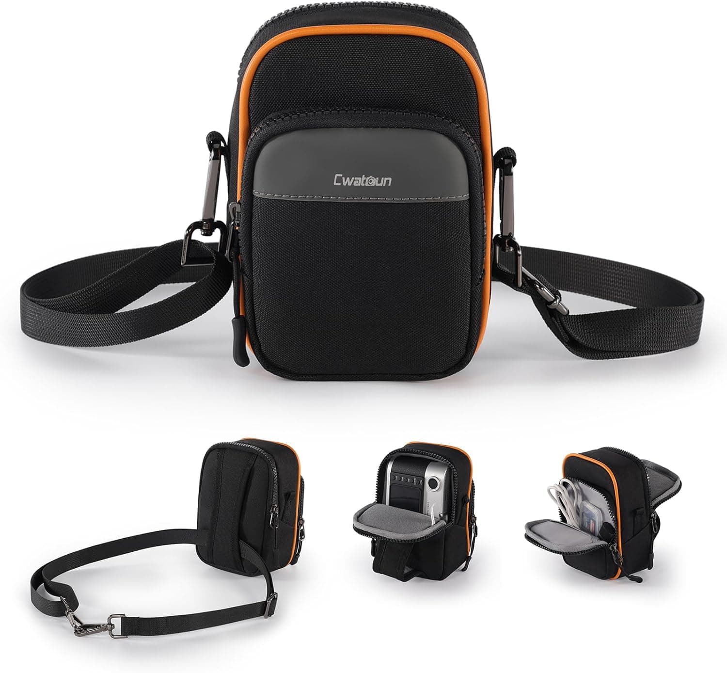 Cwatcun Digital Compact Camera Sling Bag，Portable Protective Small Crossbody Camera Case Lightweight Photography Camera waist bag for Canon Nikon Sony Fuji Digital Camera