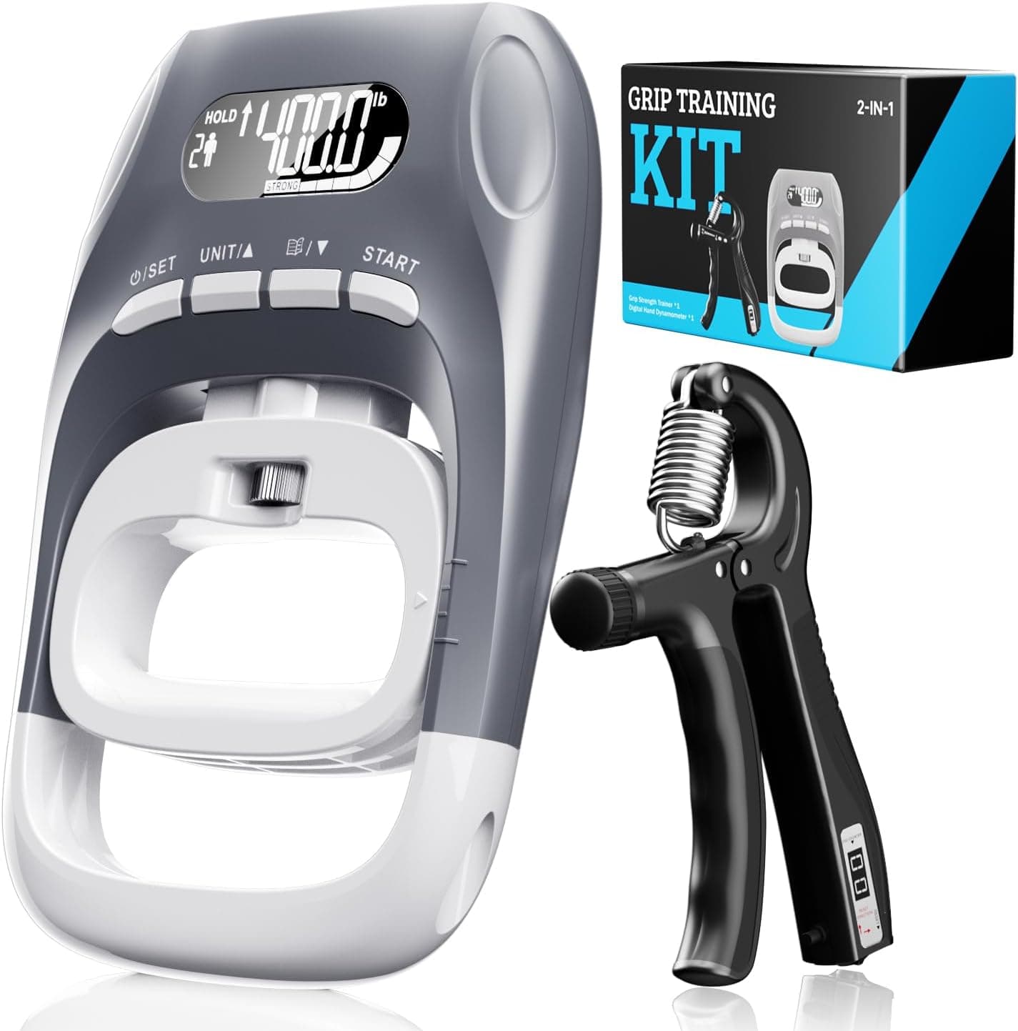 Electronic Grip Strength Tester With Adjustable Hand Gripper, Hand Dynamometer of 400lbs/180kg Tester Set with Digital Display – Precision Training for Rehab, Fitness, and Home Gym