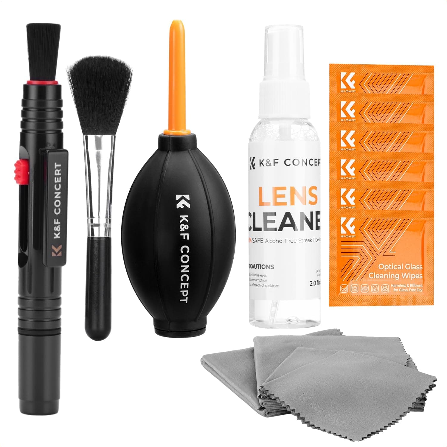 K&F CONCEPT 15-1 Professional Cleaning Kit for DSLR Cameras and Sensitive Electronics, Bundle with Lens Cleaner - Camera Accessories & Photography Accessorie for DSLR Camera Lens Filter Cell Phones