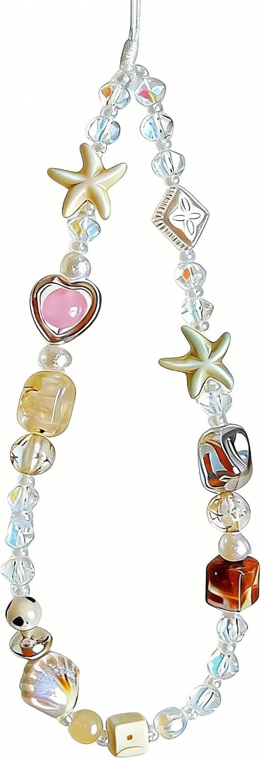 Beaded Camera Wrist Strap Cute Digital Camera Charm Lanyard Phone Charms Strap Beaded Camera Chain for Phone Bag Keychain