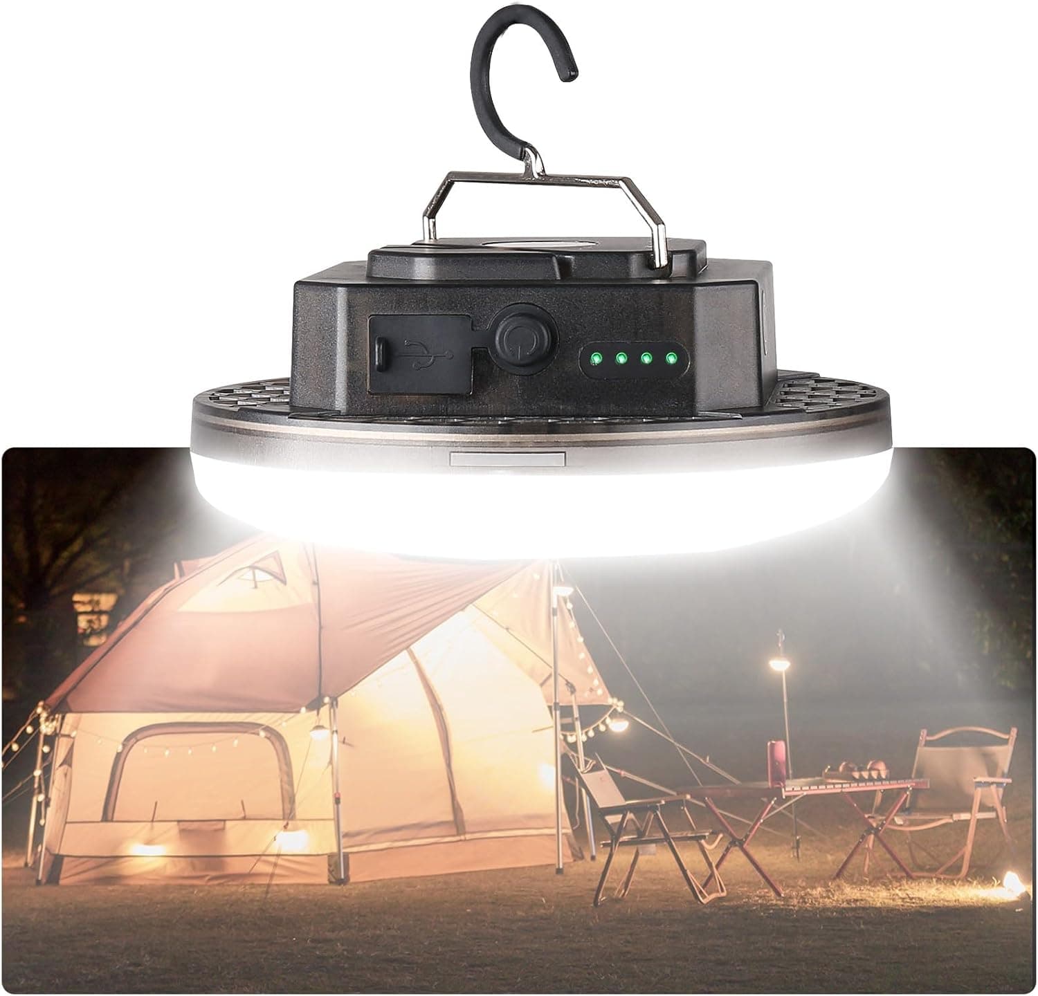 Transparent Portable Rechargeable LED Camping Lights,Waterproof Outdoor Light with 5000Lm,Super Bright Hanging Lanterns for Tents, Canopies & Outdoor Emergencies