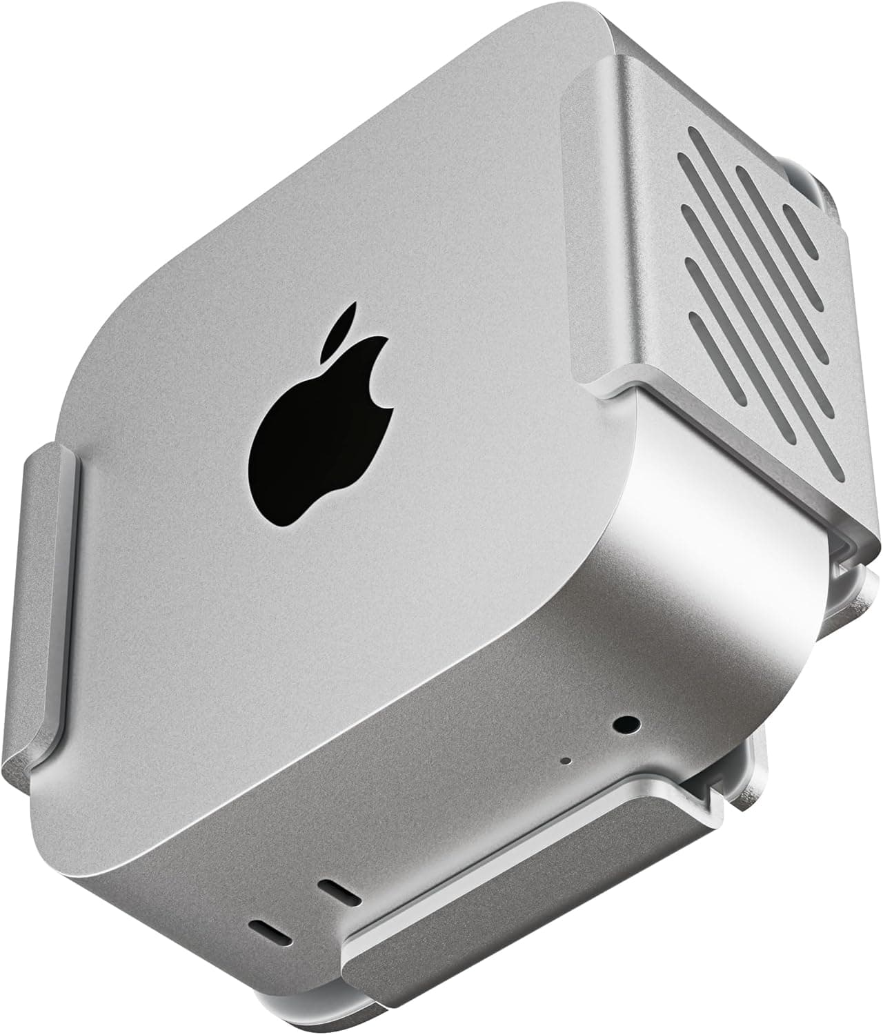 Foamy Lizard Matching Aluminum Under Desk, VESA, Wall Mount for Mac mini M4 | Anti-Scratch Silicone, Solid Metal Holder Bracket, Behind Monitor Stand, Multi-Directional, Easy Power Button Access