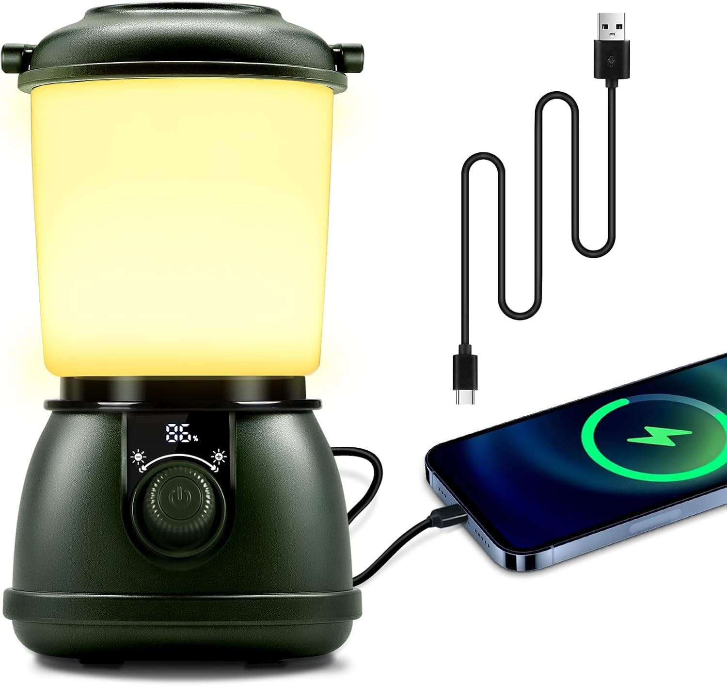 LED Camping Lantern Rechargeable, 5200mAh Camping Lights up to 150 Hours & 5 Light Modes, IPX5 Waterproof, Camping Tent Light for Power outages, Hurricane, Hiking, Emergency, and Home