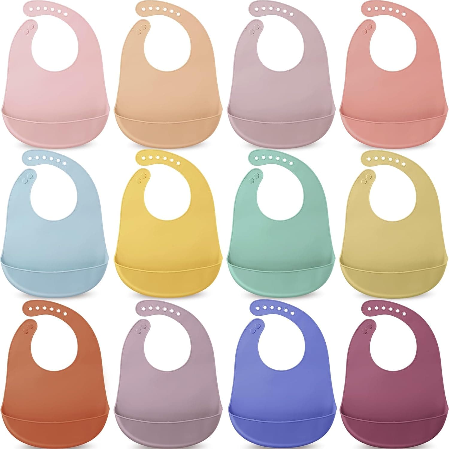 Mepase Silicone Bibs Waterproof Silicone Baby Bibs Soft Adjustable Baby Feeding Unisex Kid Eating Supplies