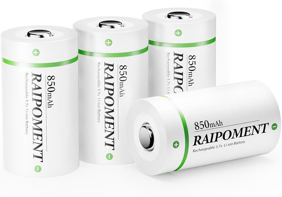 CR123A Lithium Batteries 850mAh, CR123A Rechargeable Batteries 3.7V for Arlo Cameras VMC3030 VMK3200 VMS3330 3430 3530 and Flashlight Polaroid Microphone (4 Pack)