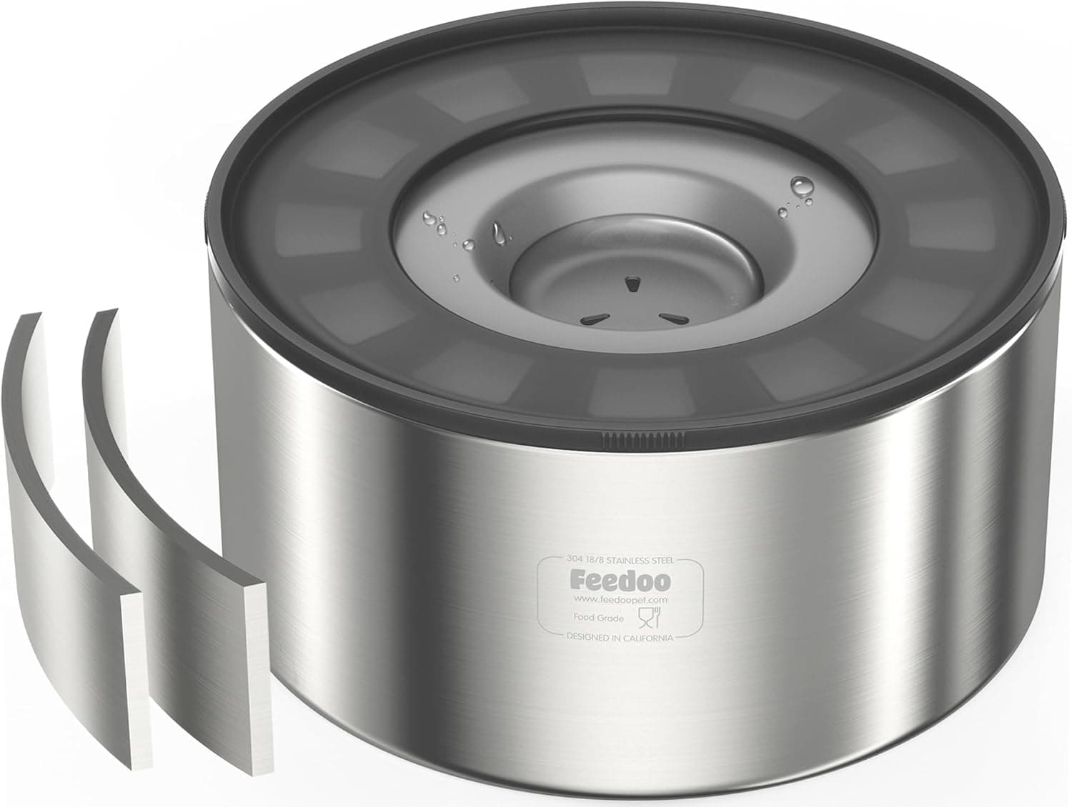 1Gallon No Spill Water Bowl for Dogs, Double-Wall Stainless Steel with Splash-Proof Paws Lid and Floating Disk, Non-Slip Base, Easy to Clean Slow Water Feeder for Large Medium Dogs