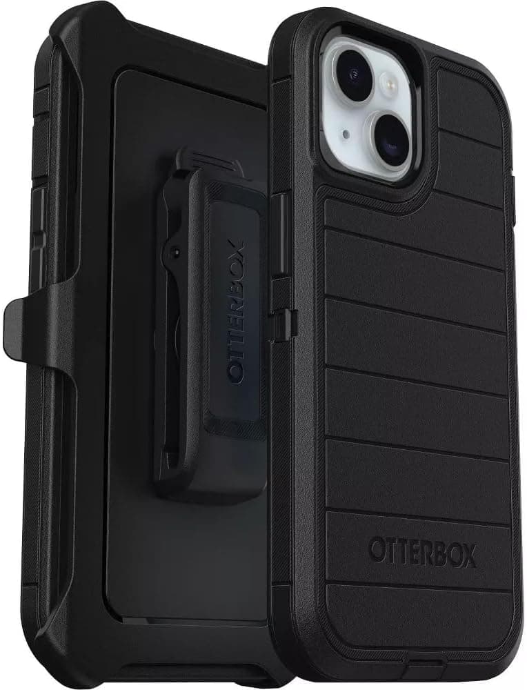 OtterBox iPhone 16e (Only) - Defender Series Case - Black - Screenless - Rugged & Durable - with Port Protection - Holster Clip Includes - Microbial Defense Protection