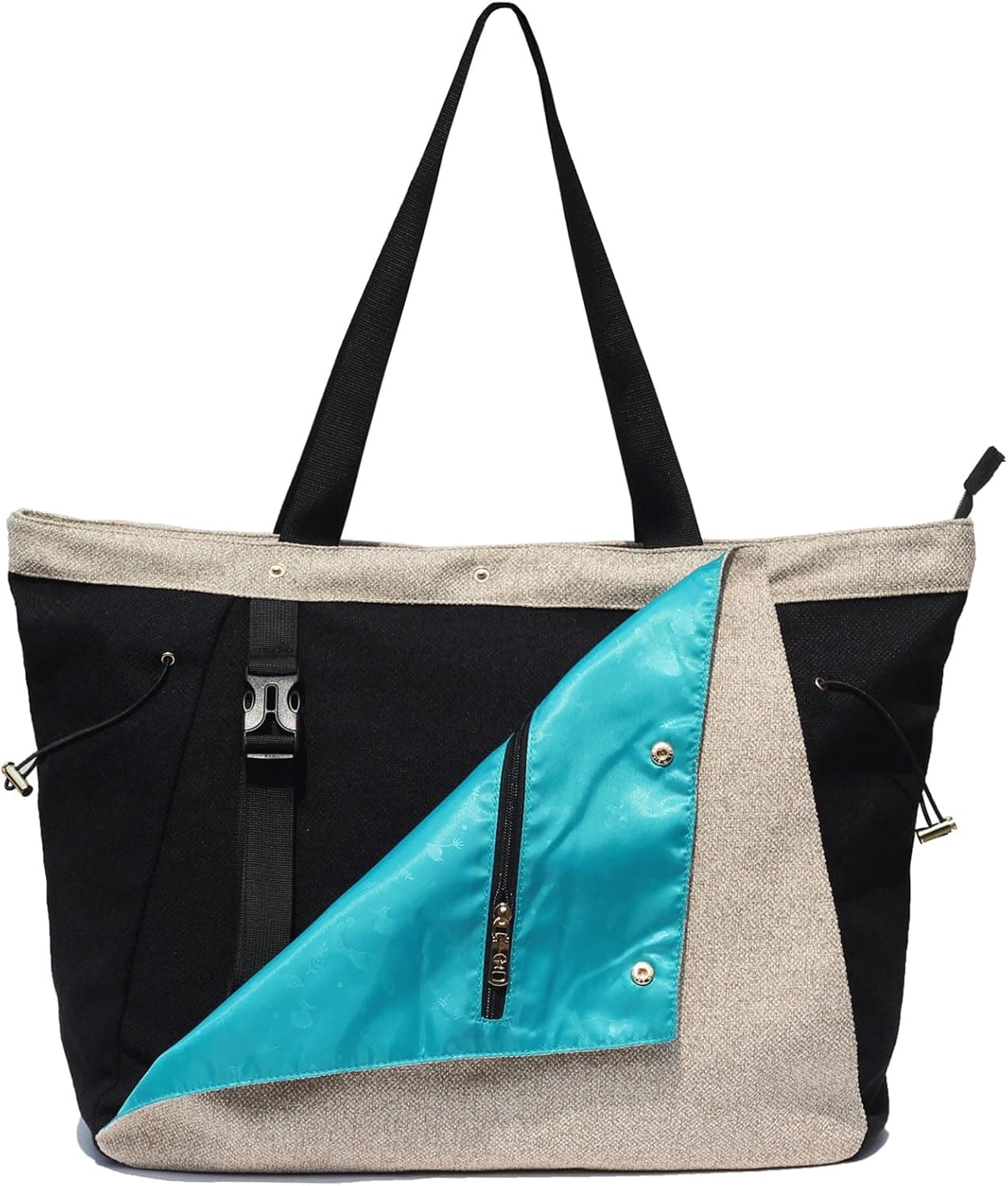 ESVAN Yoga Mat Bag, Gym Bag Tote Bag with Multi Pockets For Women Drawstring Yoga Mat Carrier Pilates Travel Workout Office