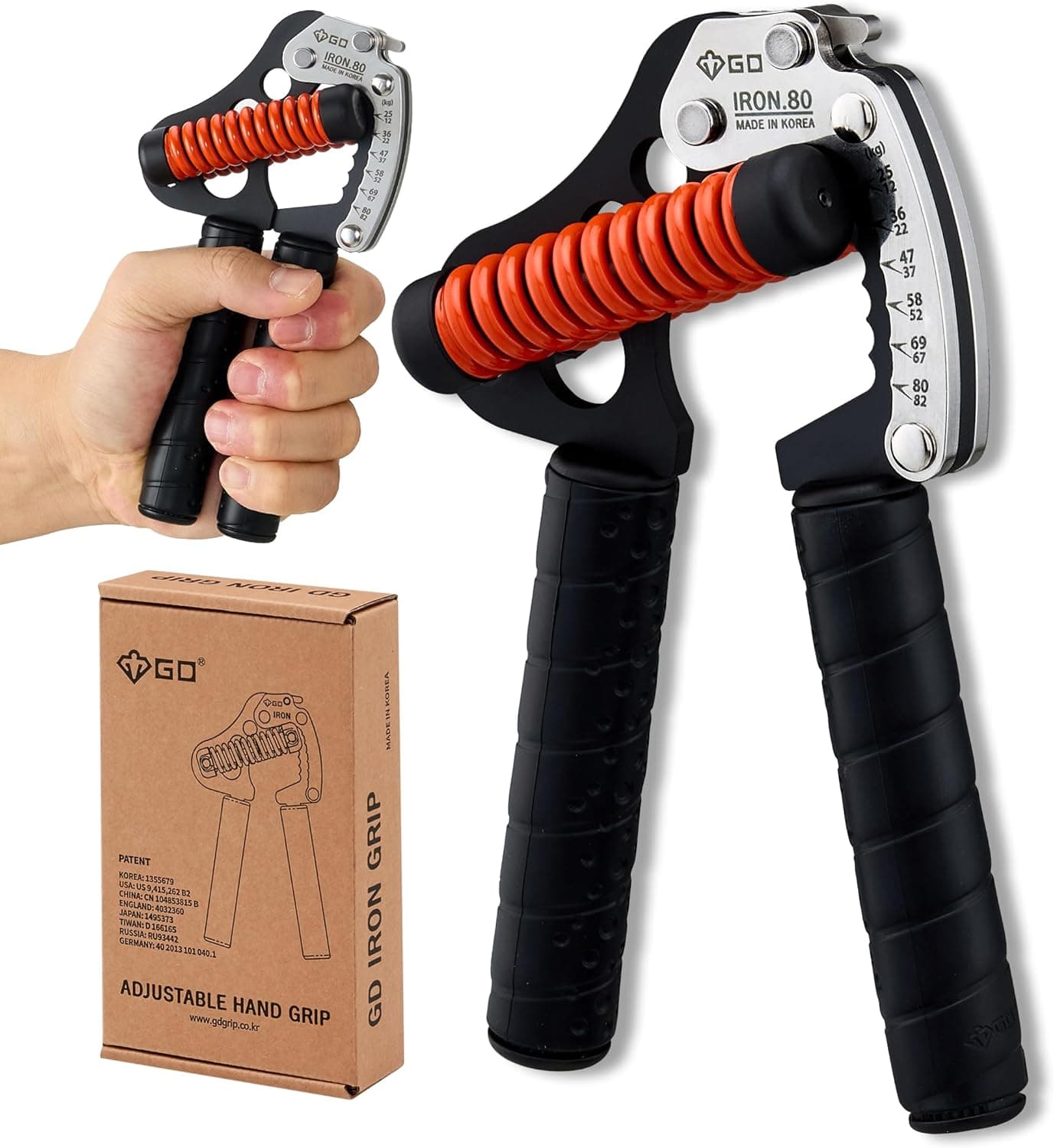 GD IRON GRIP Grip Strength Trainer Adjustable Hand Gripper Strengthener Hand Grip Exerciser Wrist Strengtheners Silent & Durable – Forearm, Finger & Hand Strength Training for Athletes, Climbers & Rehabilitation