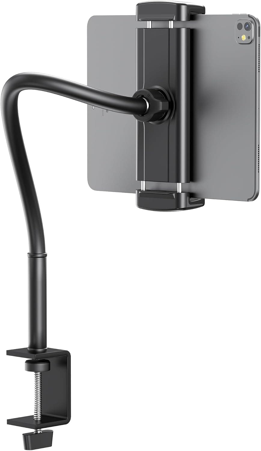 Tablet Stand for Desk, Gooseneck iPad Holder Clamp Mount, 360° Adjustable Arm Mount for iPad Pro/Air/Mini, Kindle Fire, Galaxy Tabs, 4.7"-13.5" Tablets, for Kitchen, Work, Video Call, Bed