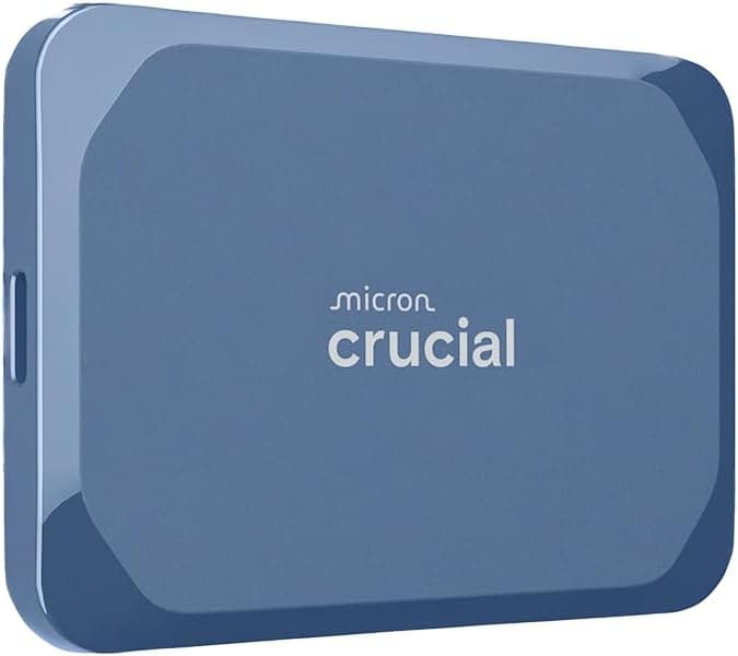 Crucial X10 1TB Portable SSD, Up to 2,100MB/s, USB 3.2 USB-C, External Solid State Drive, Compatible with Windows, Mac & Android, Durable Storage for Games, Photos & Files, Blue - CT1000X10SSD9-02