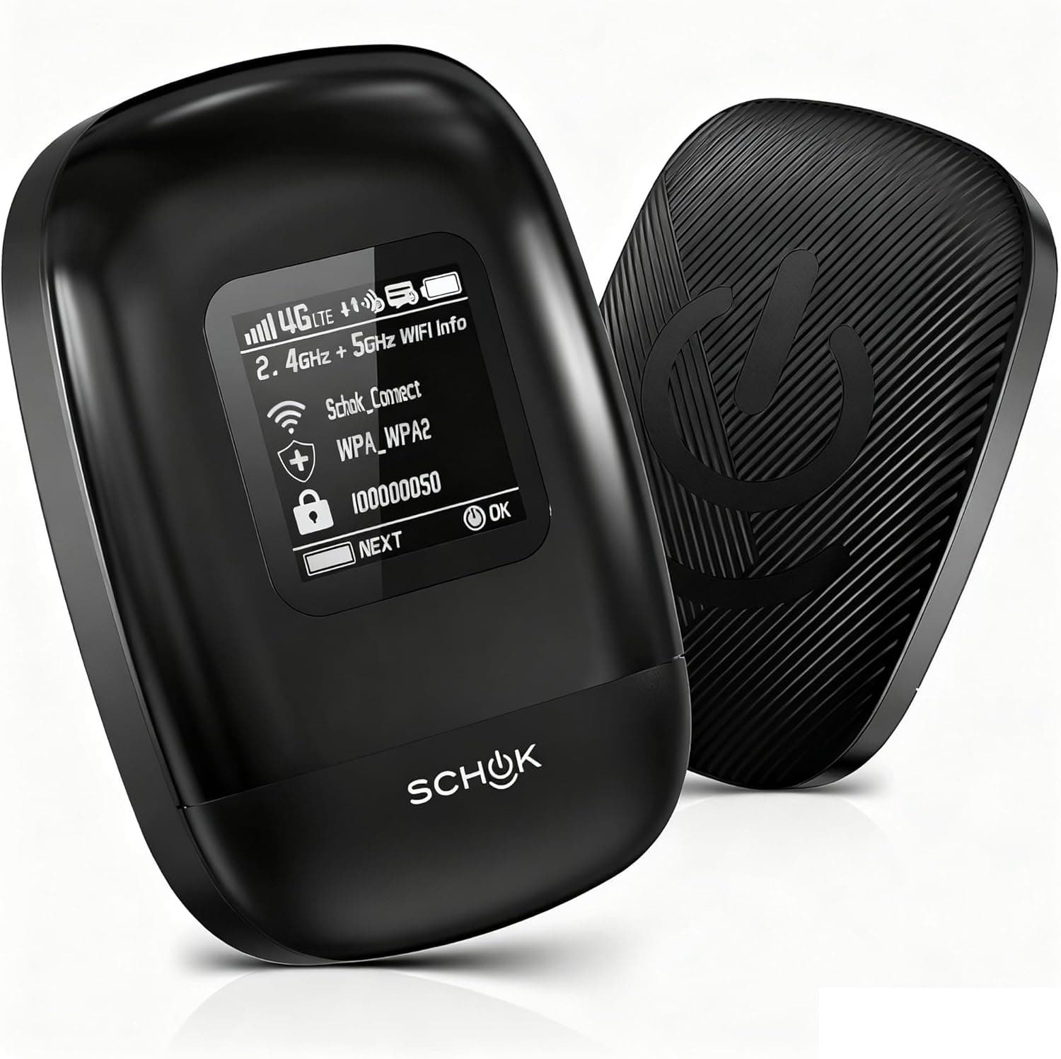 SCHOK 4G LTE Portable WiFi - Cat 12 Mobile Hotspot Travel Router, 600Mbps Download High Speed, Dual Bands (2.4GHz/5GHz), Supports 16 Connected Devices, Compatible with Verizon，T-Mobile, AT&T