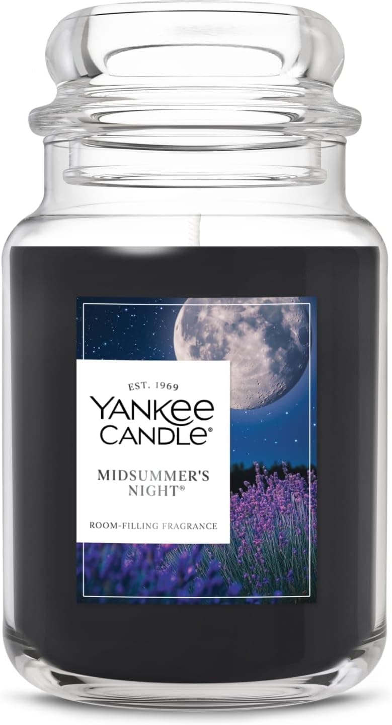 Yankee Candle Mid Summer's Night, Scented Candle, 22oz Large Jar with up to 150 Hour Burn, Giftable