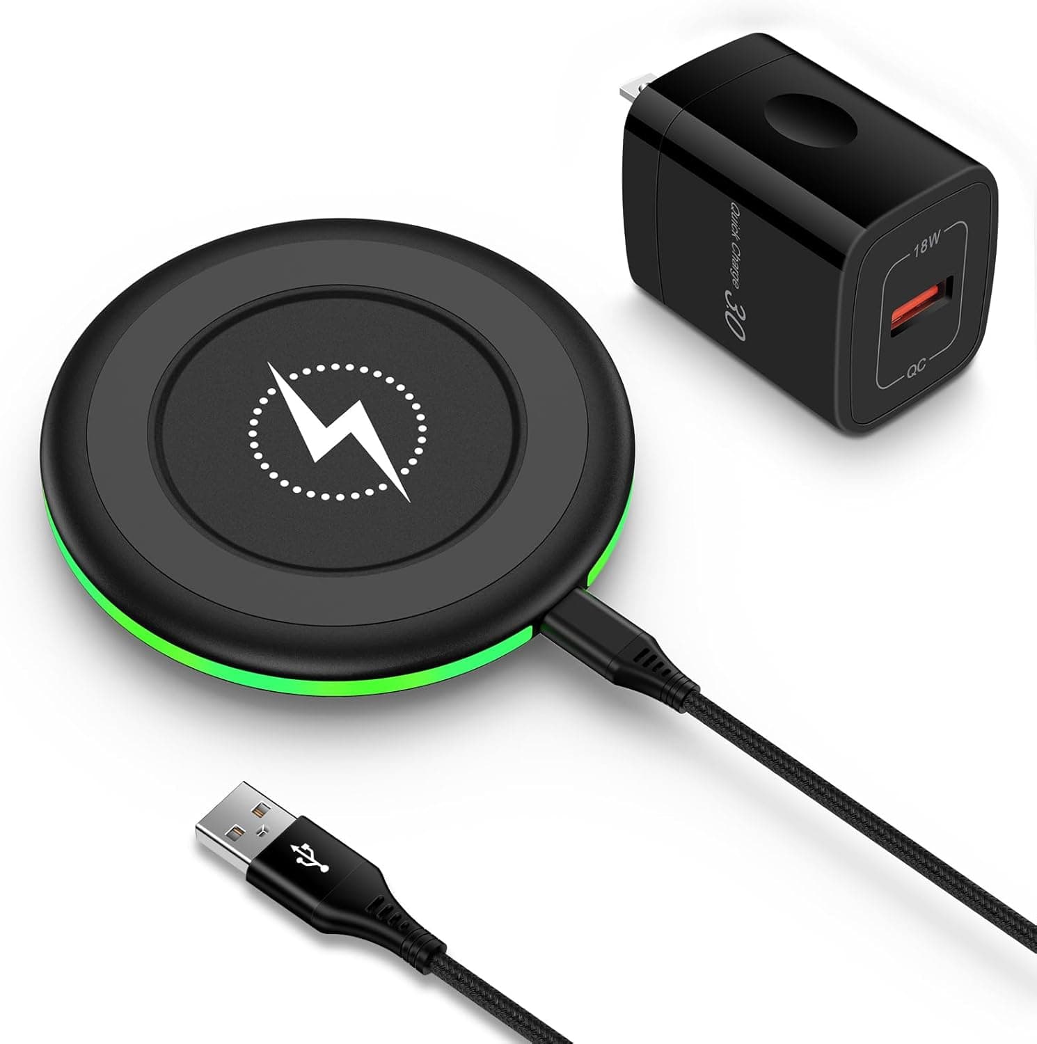 for Pixel Wireless Charger for Google Pixel 10/10Pro/10Pro XL/9a/9Pro XL/9Pro Fold/9Pro/9/8/8a/8Pro/7/7Pro/6/6 Pro/5,Wireless Phone Charger Android for Samsung Galaxy S25Ultra/S24 with 18W QC Adapter