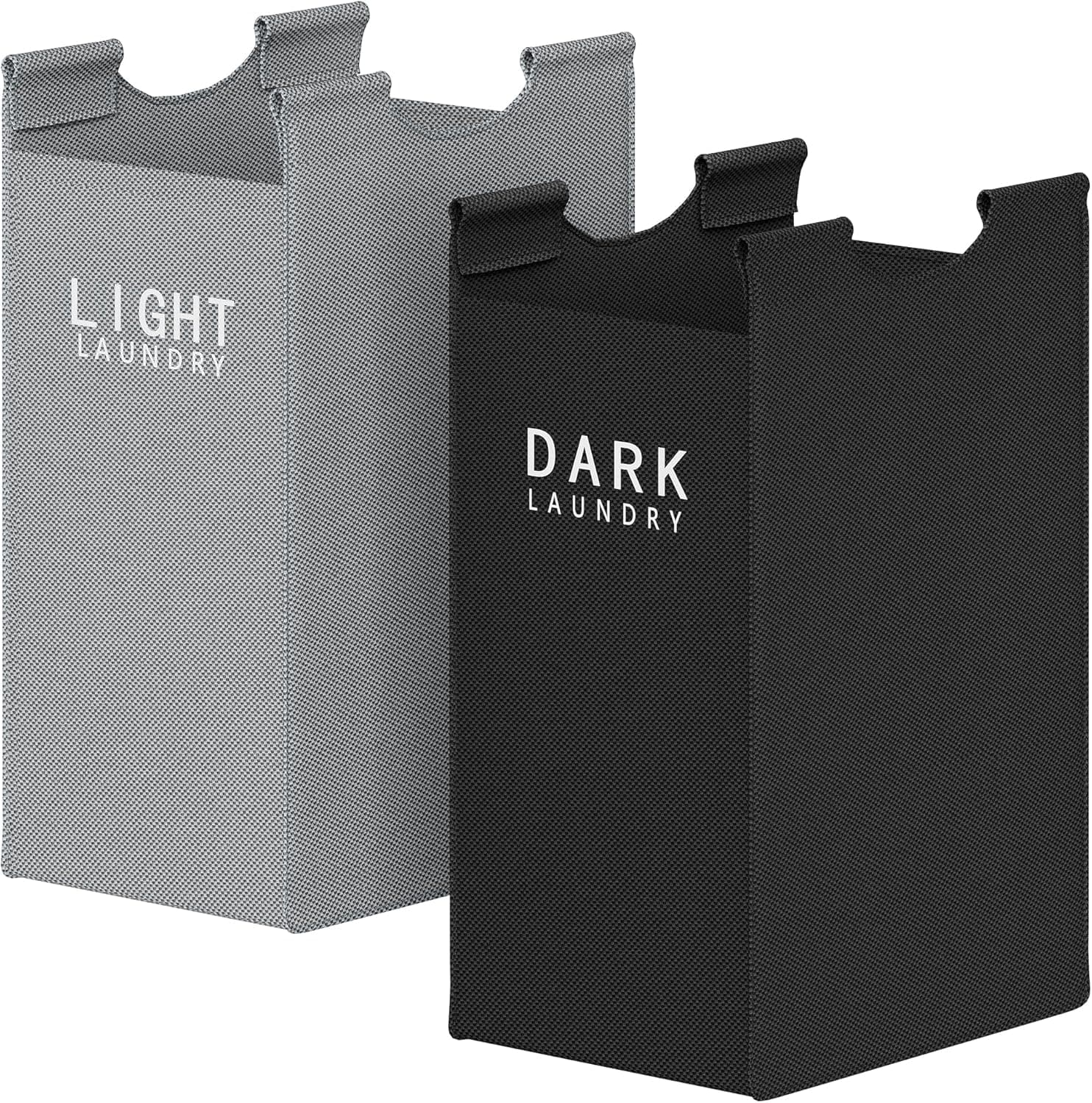 Tajsoon 2 Pcs Laundry Sorter Replacement Bags, Laundry Hamper Cart Removable Replacement Bags Laundry Storage Organizer Bag Hamper Liner, No Hooks, Black & Grey