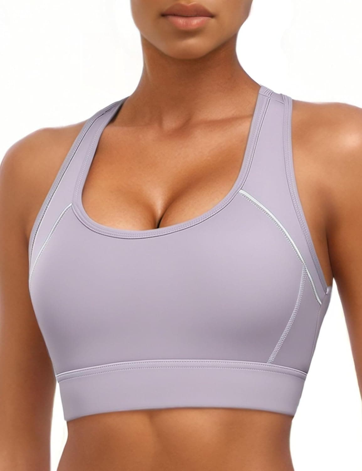 Sports Bras for Women High Support, Adjustable High Impact Sports Padded Seamless Scoop Neck Comfortable Bras