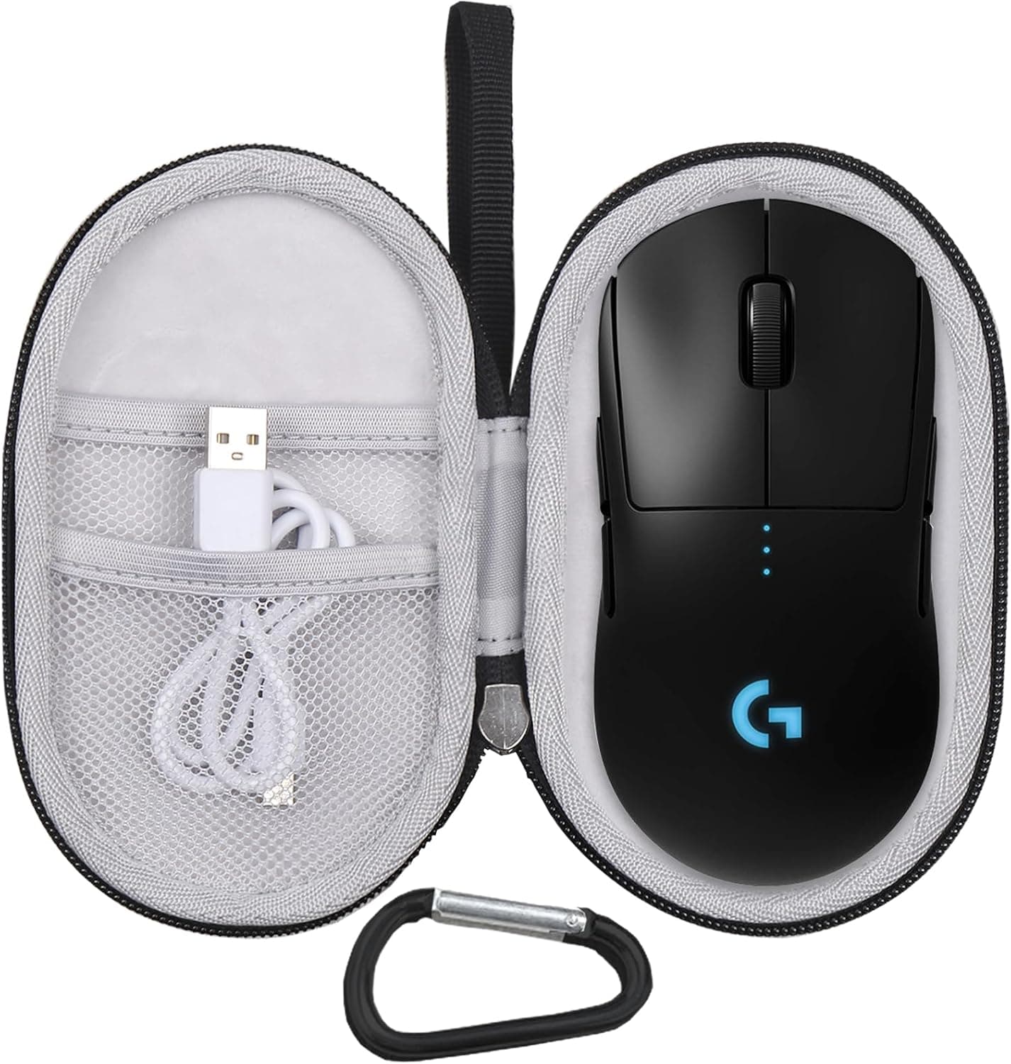 Mouse Case for Logitech G PRO X Superlight 2/2 DEX/ 2c for X Superlight for Pro 2 Lightspeed Wireless/Wired Gaming Mouse (Case Only) (Black-Grey)