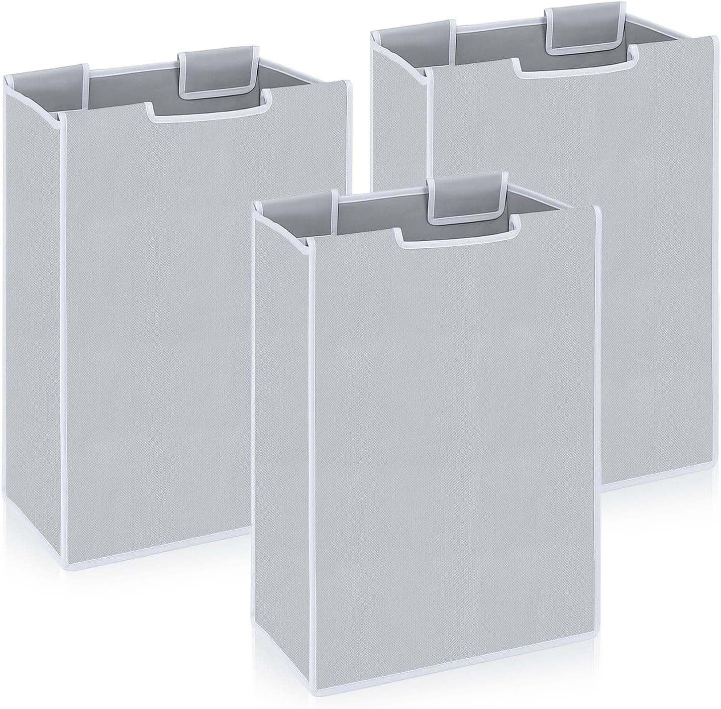 3Pcs Large Laundry Sorter Replacement Bags, Gray Hamper Cart Removable Laundry Storage Organizer Bag Hamper Liner for Dirty Clothing