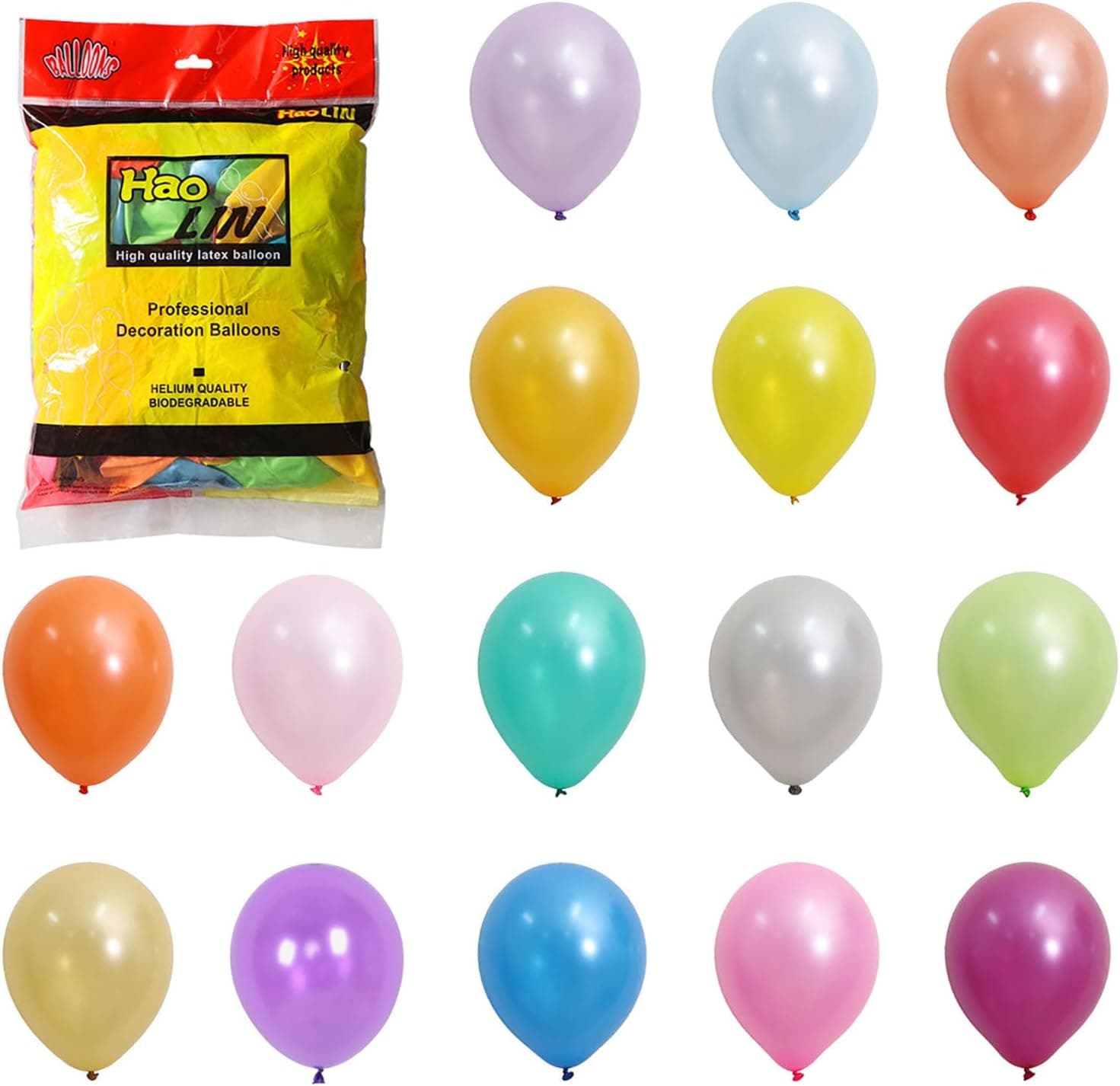 50 Pcs Balloons Assorted Colors, 12 Inch Latex High Elasticity Multi Color Balloon for Party Decoration (50)