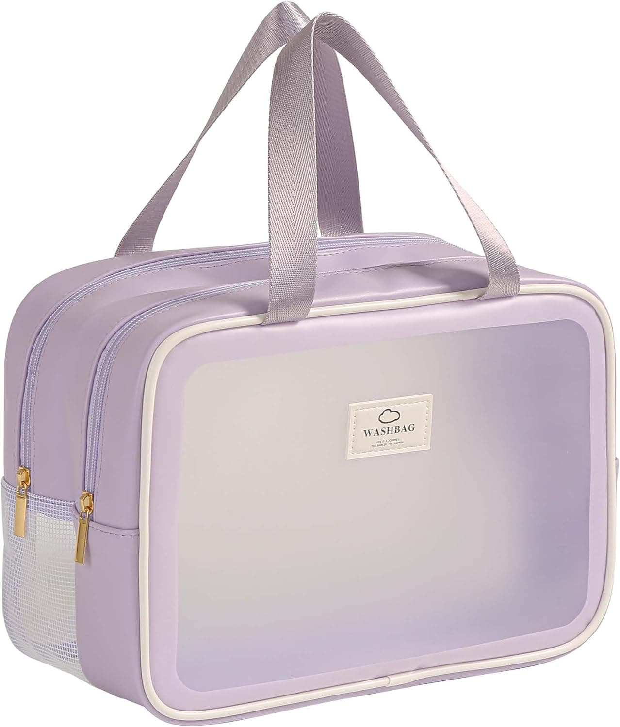 Large Travel Toiletry Bag with Dry Wet Separation– Waterproof Wash Bag for Women, Clear & Matte shower bag for Gym, Overnight, Swimming, and Business Trips