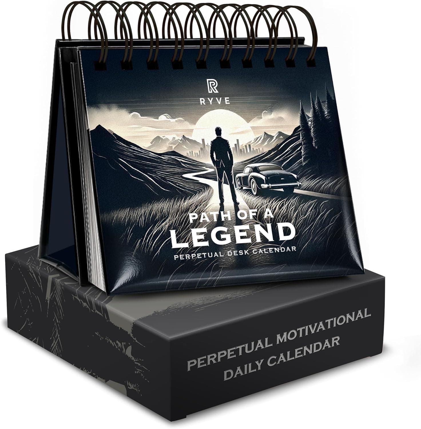 RYVE Motivational Quotes Desk Calendar – 366 Daily Reflections for Personal Growth – Office Accessories and Gifts for Men, Mindfulness Flip Calendar, Inspirational Desk Quote