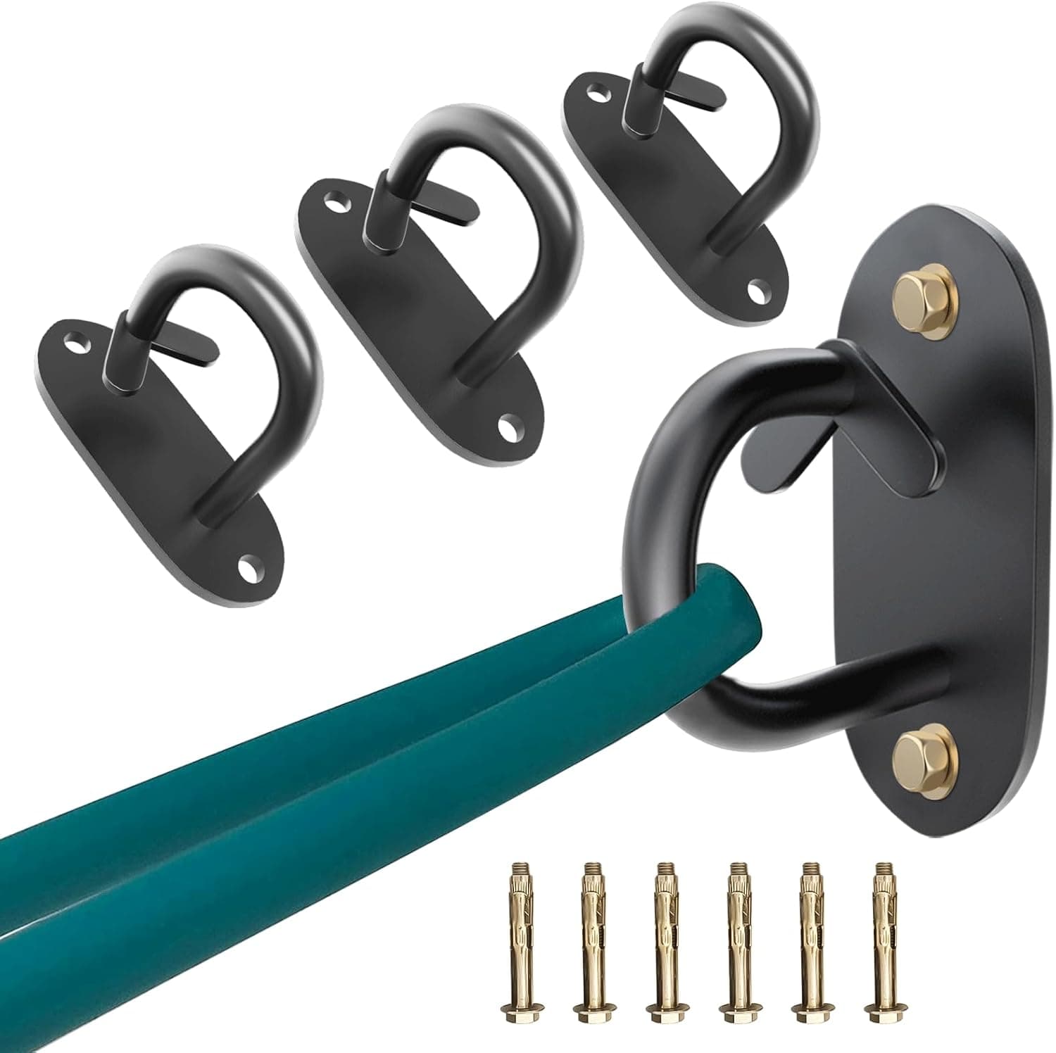 3-Pack Resistance Band Wall Anchor, Workout Wall Mount Anchor, Wall Mount Bracket for Suspension Straps, Space Saving Workout Equipment for Strength Training, Home Gym