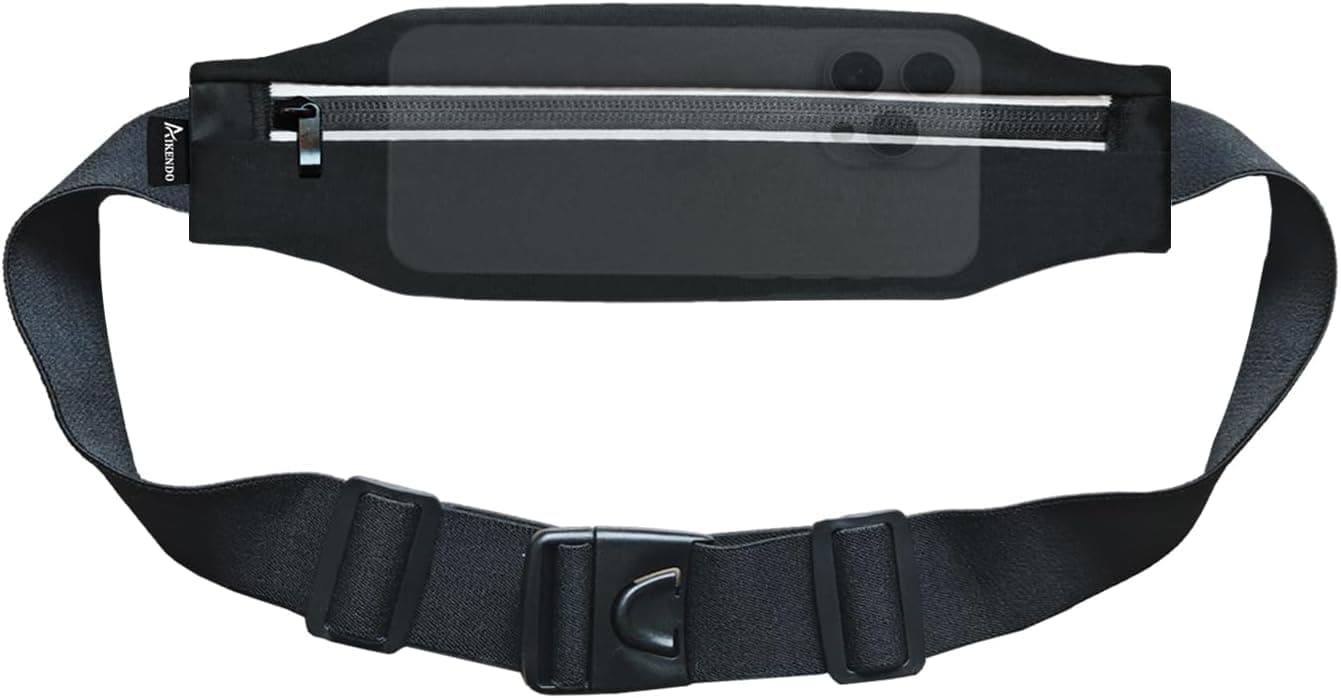 Running Belt Fanny Pack, Slim Runners Waist Pack for Men & Women [Fits ALL Phones], Money Belt, Reflective Running Gear Accessories Fitness Phone Holder for Exercise Marathon Jogging (Black1)