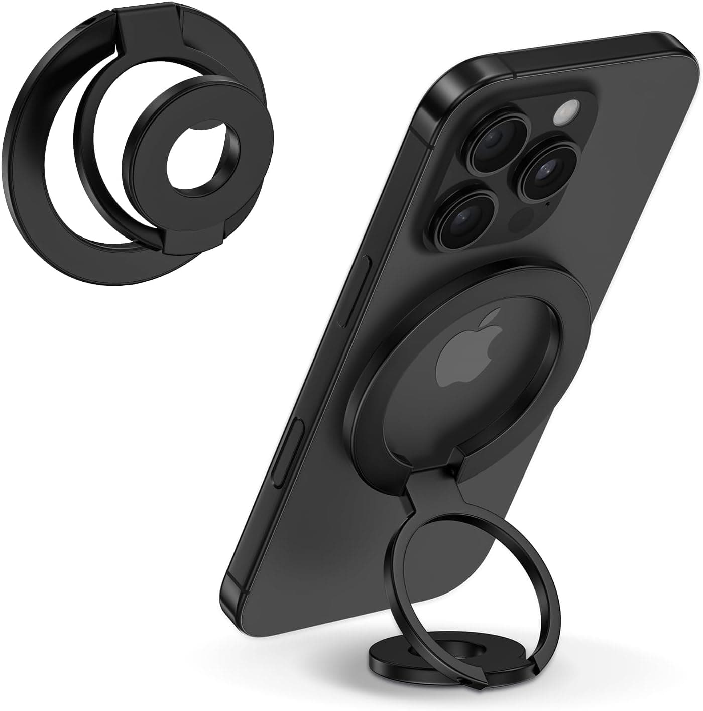 Magnetic Phone Ring Holder for MagSafe Gym Phone Grip Stand Finger Ring Kickstand Dual-Sided Magnetic Stand for iPhone 17 16 Pro Max 16e 15 14 13 12 Pro Max,Samsung,Compatible for Wireless Car Mount