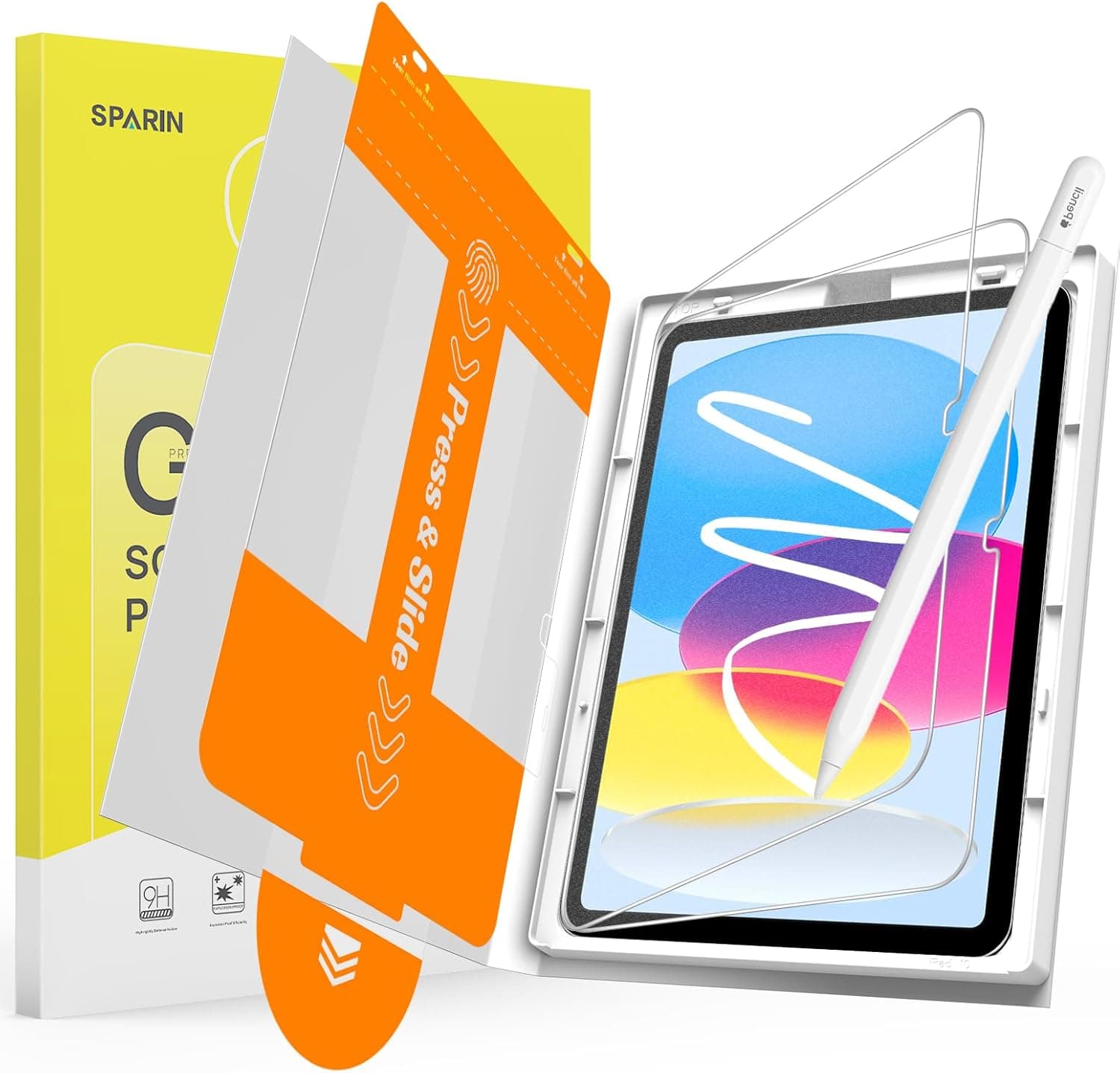 SPARIN 2 Pack Paper Glass Screen Protector for iPad A16 11th/10th Generation (11’’/10.9’’ 2025/2022),Tempered Glass with Easy Alignment Tool, Matte Anti-Glare, Write Like on Paper, Apple Pencil Support