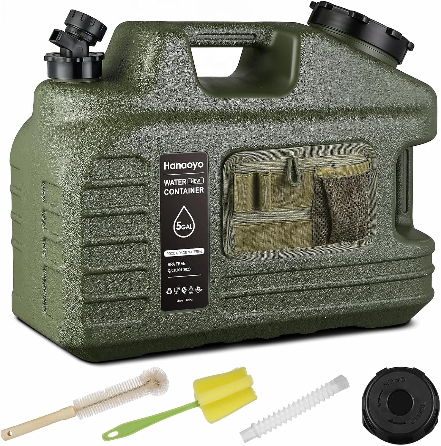 5 Gallon Camping Water Jug with Spigot, Water Container BPA Free Water Storage with Tool Bag, Portable Water Tank Emergency Water Storage for Hiking, Camping, Picnic, Home Use