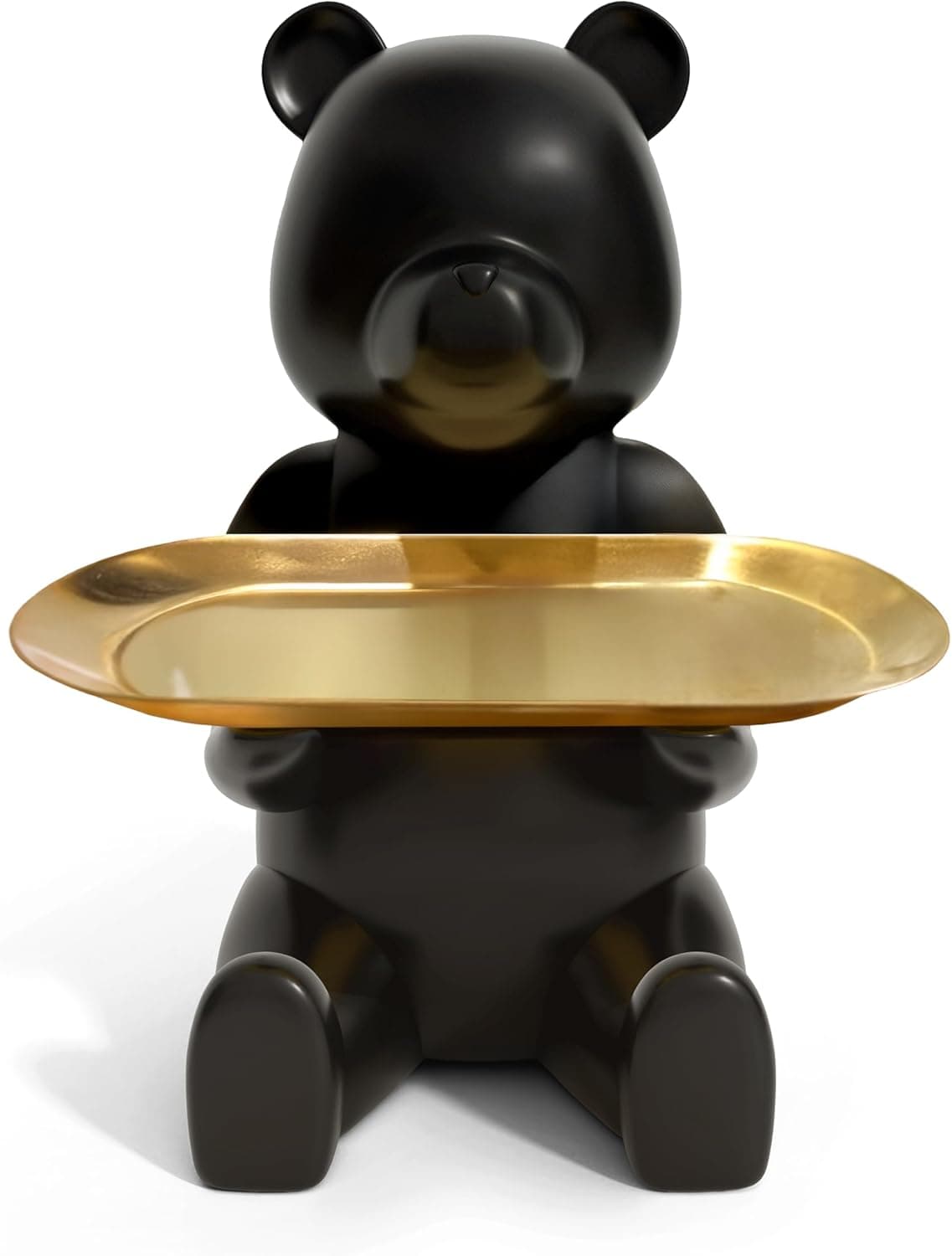 Key Dish Bowl for Entryway Table, House Warming Gifts New Apartment New Home, Bear Decor, Bookshelf Decoration, Entryway Decor Ideas & Bedside Table Decor (Matte Black)