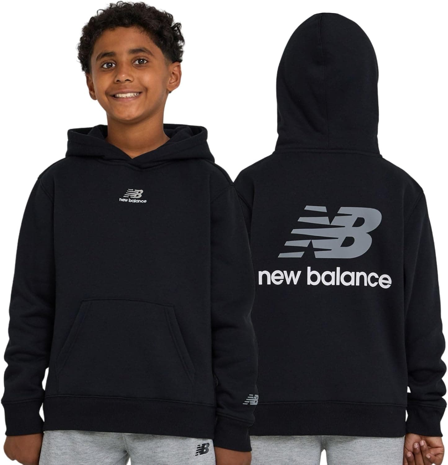 New Balance Boys Hoodie – Premium Comfy Cotton Blended Fleece Classic Pullover Sweatshirt for Kids, Sizes 4-20