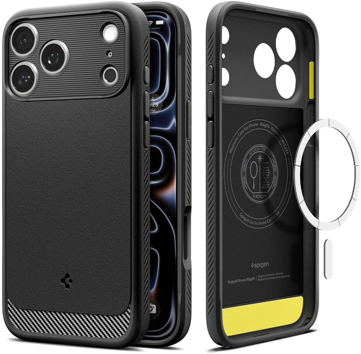 Spigen for iPhone 17 Pro Max Case, Rugged Armor MagFit [TPU Covered Camera Control] [Compatible with MagSafe] - Matte Black