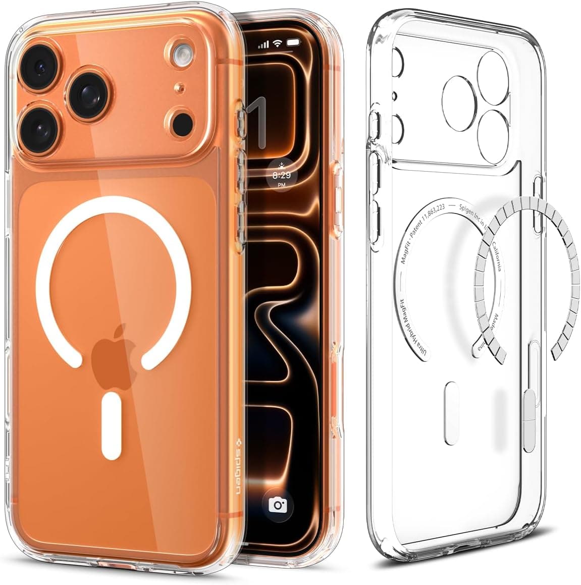Spigen for iPhone 17 Pro Case, Ultra Hybrid MagFit [TPU Covered Camera Control] [Anti-Yellowing] [Compatible with Magsafe] - Clear