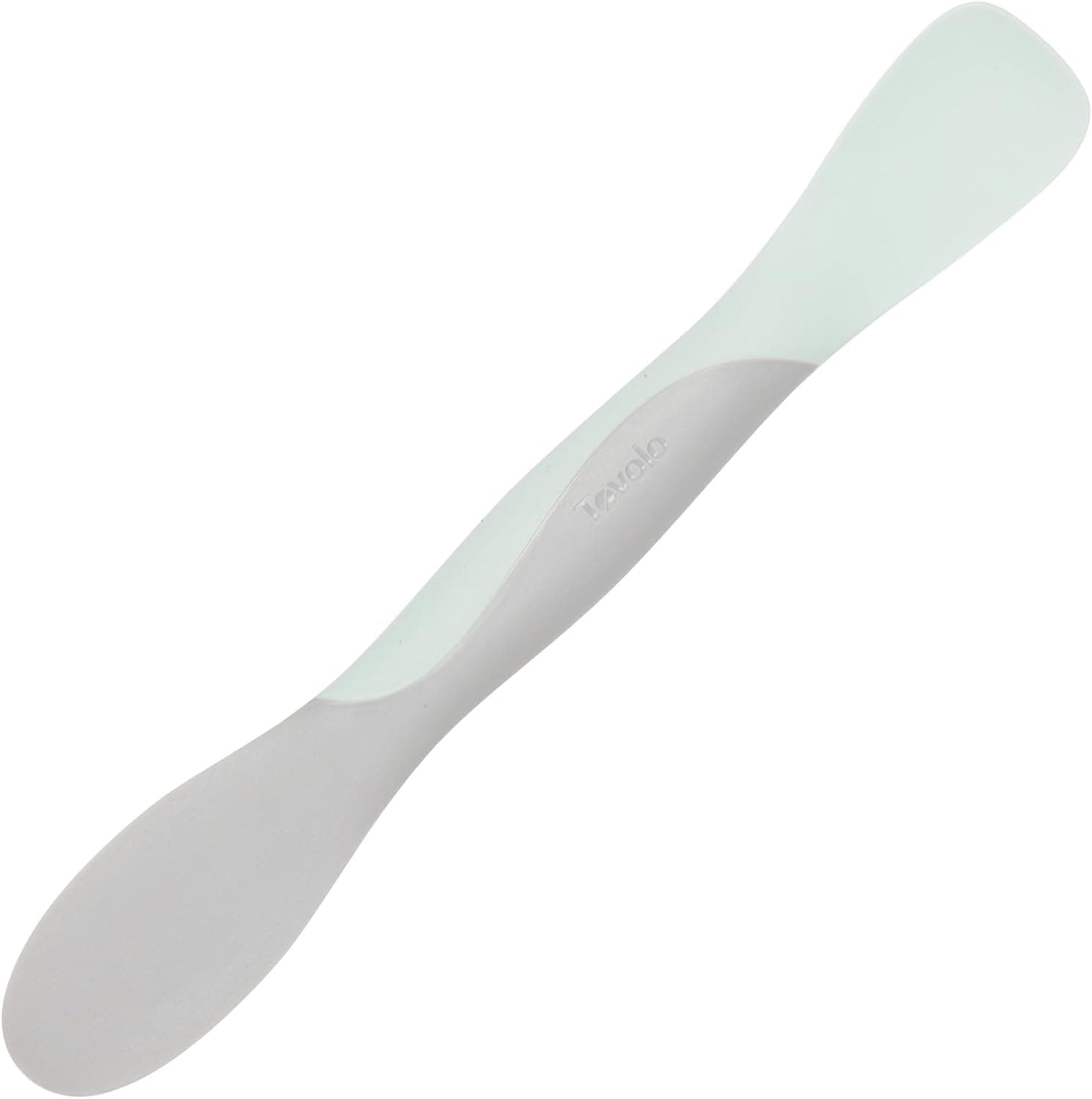 Tovolo Scoop and Spread Large Dual End Silicone Sandwich Spreader Tool with Nylon Handle, BPA Free Dishwasher Safe Silicone and Nylon Tool for Spreading and Scooping, Blue Haze and Oyster Gray