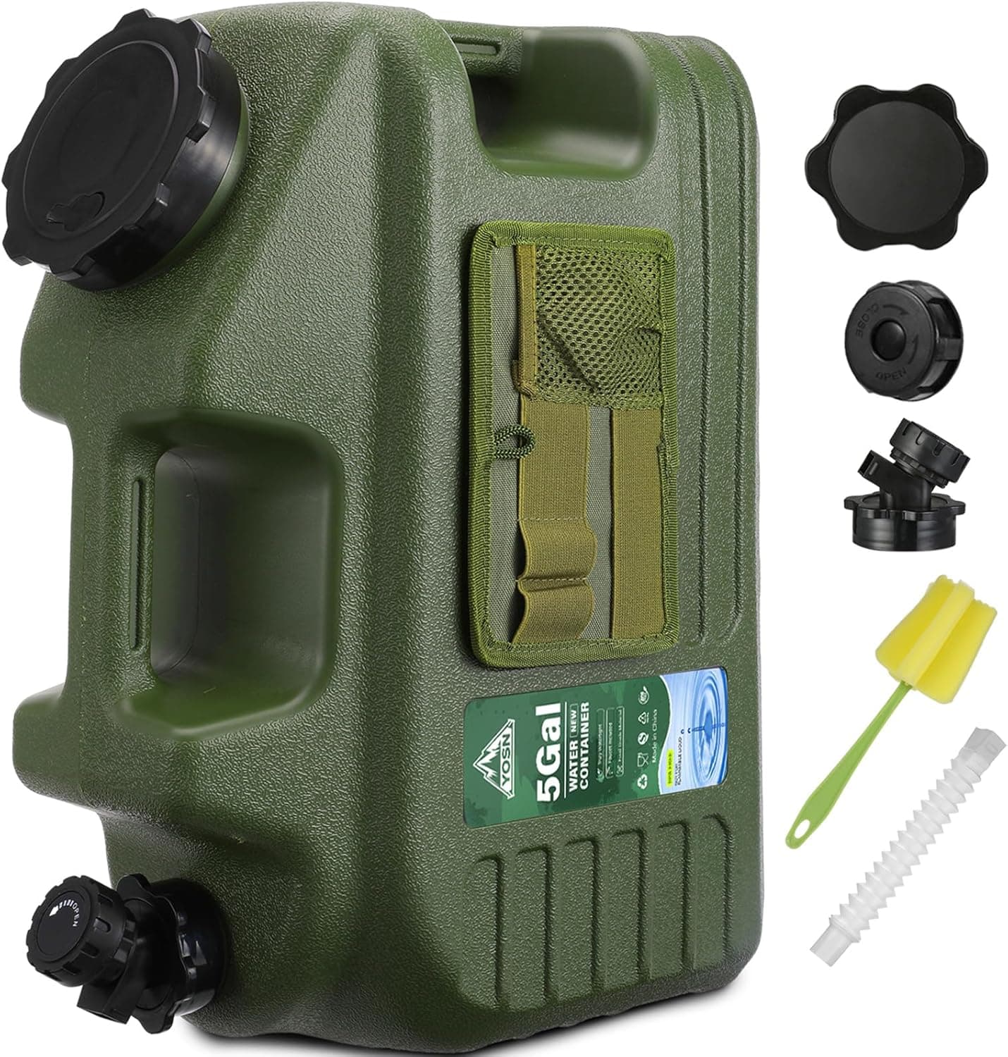 5 Gallon Water Jug, Camping Water Container, BPA Free Portable Water Dispenser with Spigot, Leak-Proof Large Camping Water Jug for Emergency Storage, Outdoor, Hiking, Road Trips