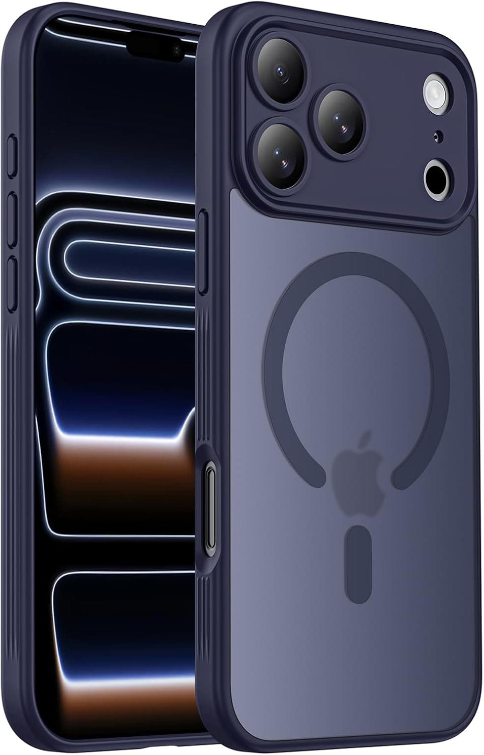 Designed for iPhone 17 Pro Case, Compatible with MagSafe, [Camera Protection] [15FT Military Drop Protection] Shockproof Translucent Matte Anti-Slip Phone Case, 6.3", Deep Blue
