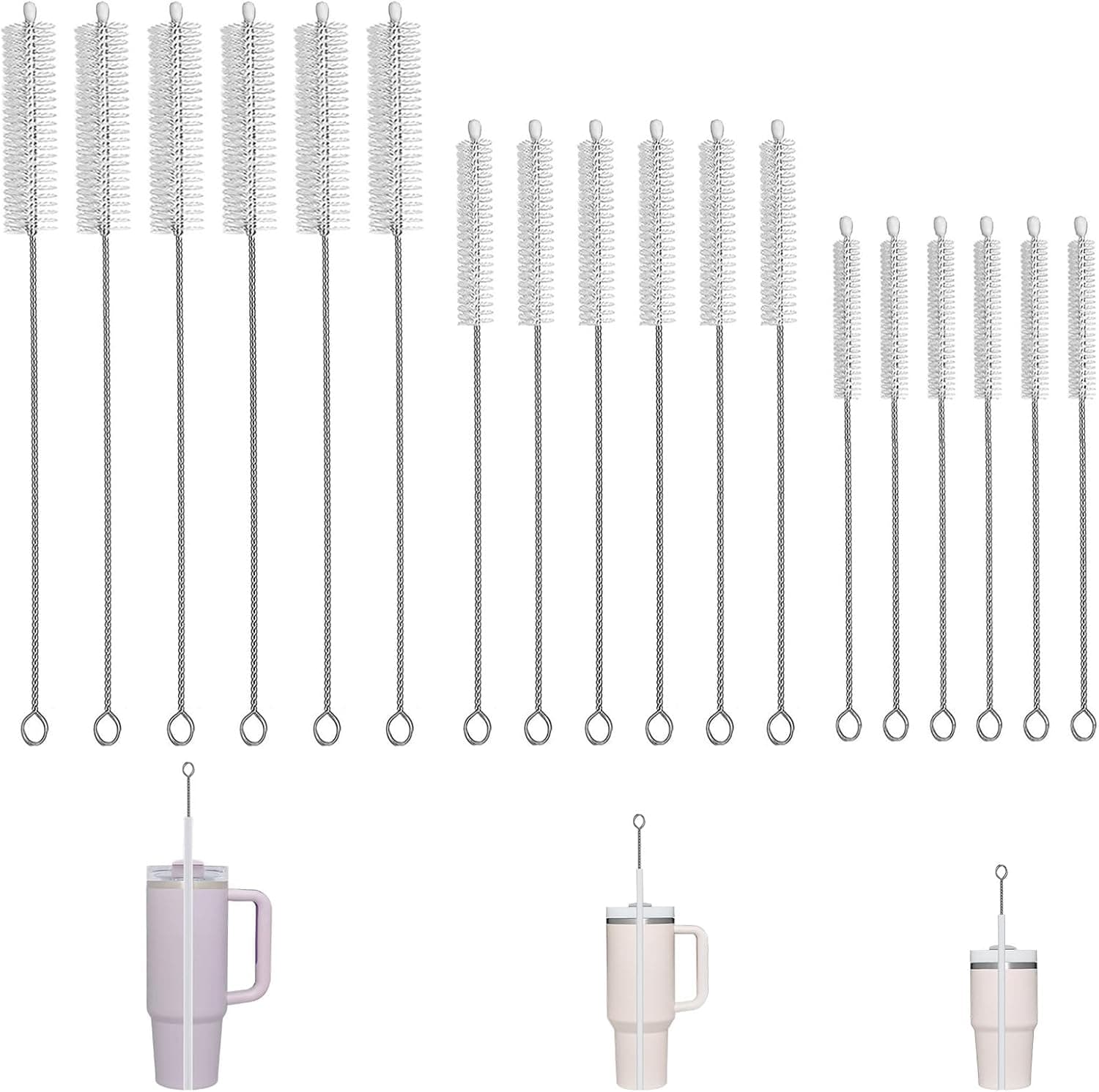 18Pcs Straw Cleaner Brush, Straw Cleaner with Extended Handle for Deep Cleaning, Straw Brushes for Drinking & Glass Straws – Reusable and Easy to Use