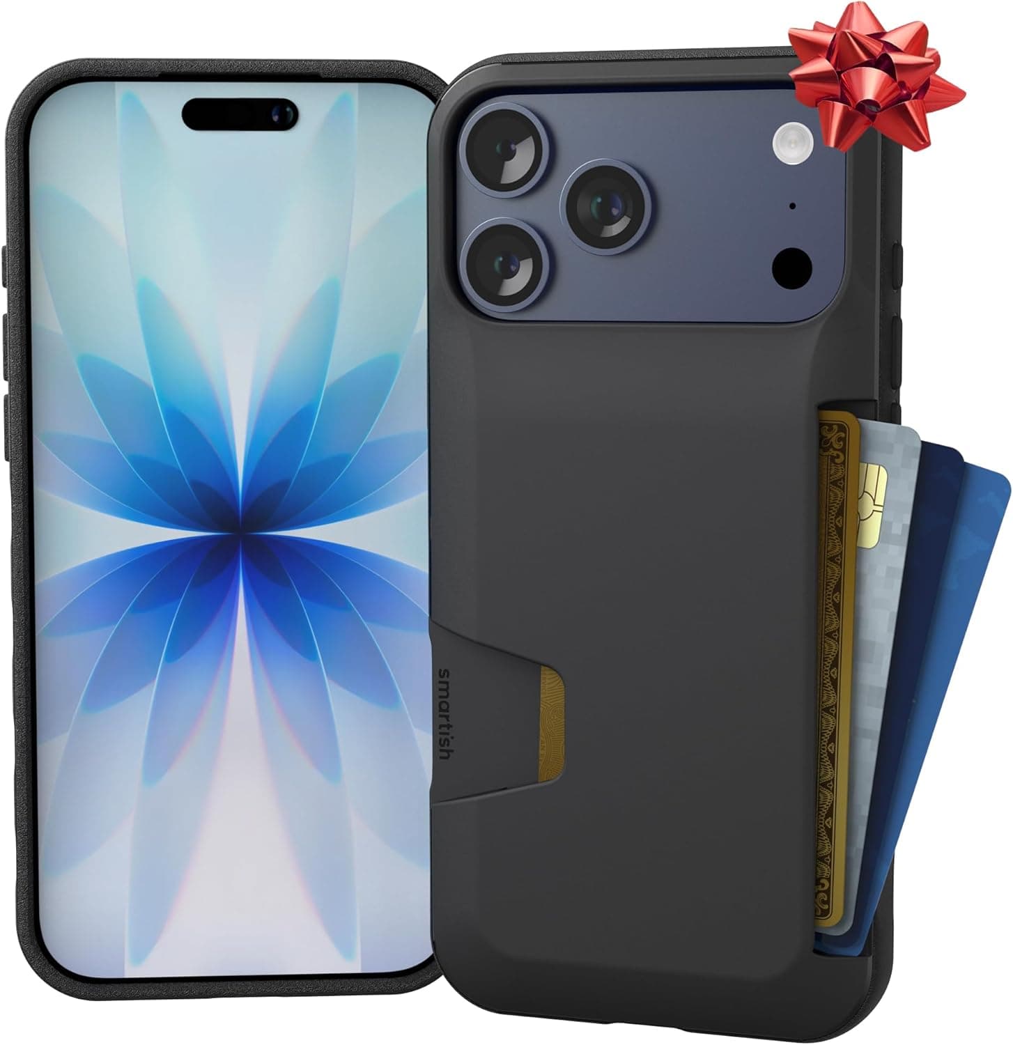 Smartish® iPhone 17 Pro Max Wallet Case - Wallet Slayer Vol. 1 [Slim + Protective] Credit Card Holder - Drop Tested Flip Hidden Card Slot Cover for Apple iPhone 17 Pro Max - Black Tie Affair