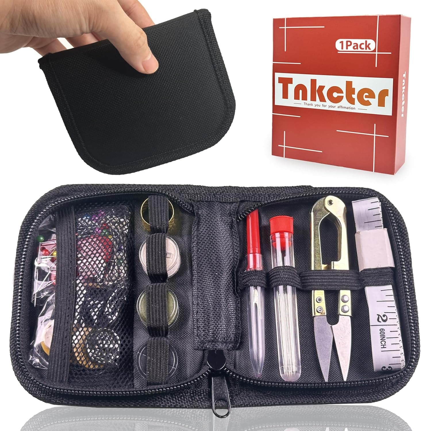 Military Sewing Kit – Marine Corps Deluxe Survival Sewing Tools for Men and Women, Compact Repair Kit with Zipper Closure in Durable Nylon Case, Portable for Field or Travel Use