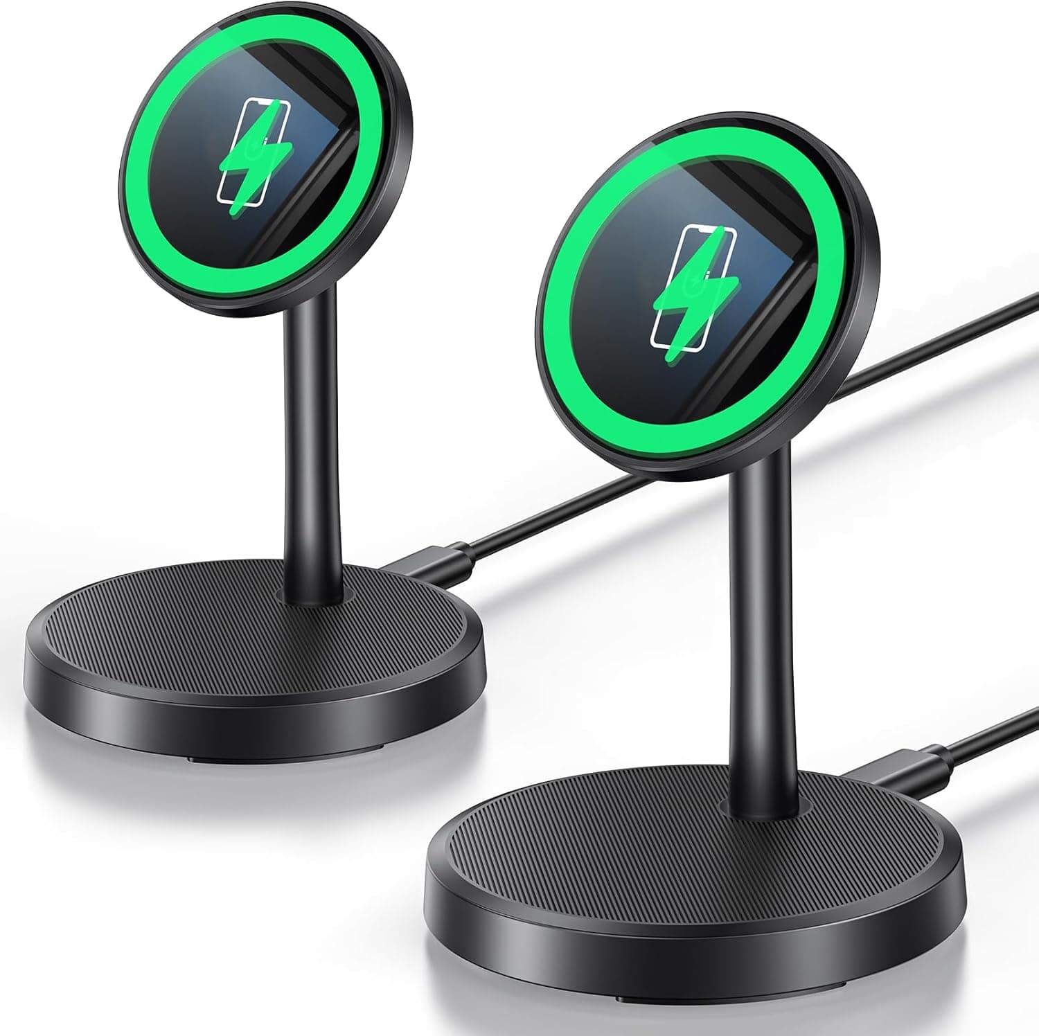 Magnetic Wireless Charger iPhone, 2 Pack 15W Fast Mag-Safe Charger Stand for iPhone 17/17 Air/17 Pro/17 Pro Max 16/15/14/13/12 Series, Wireless Charging Station for Pad/AirPods