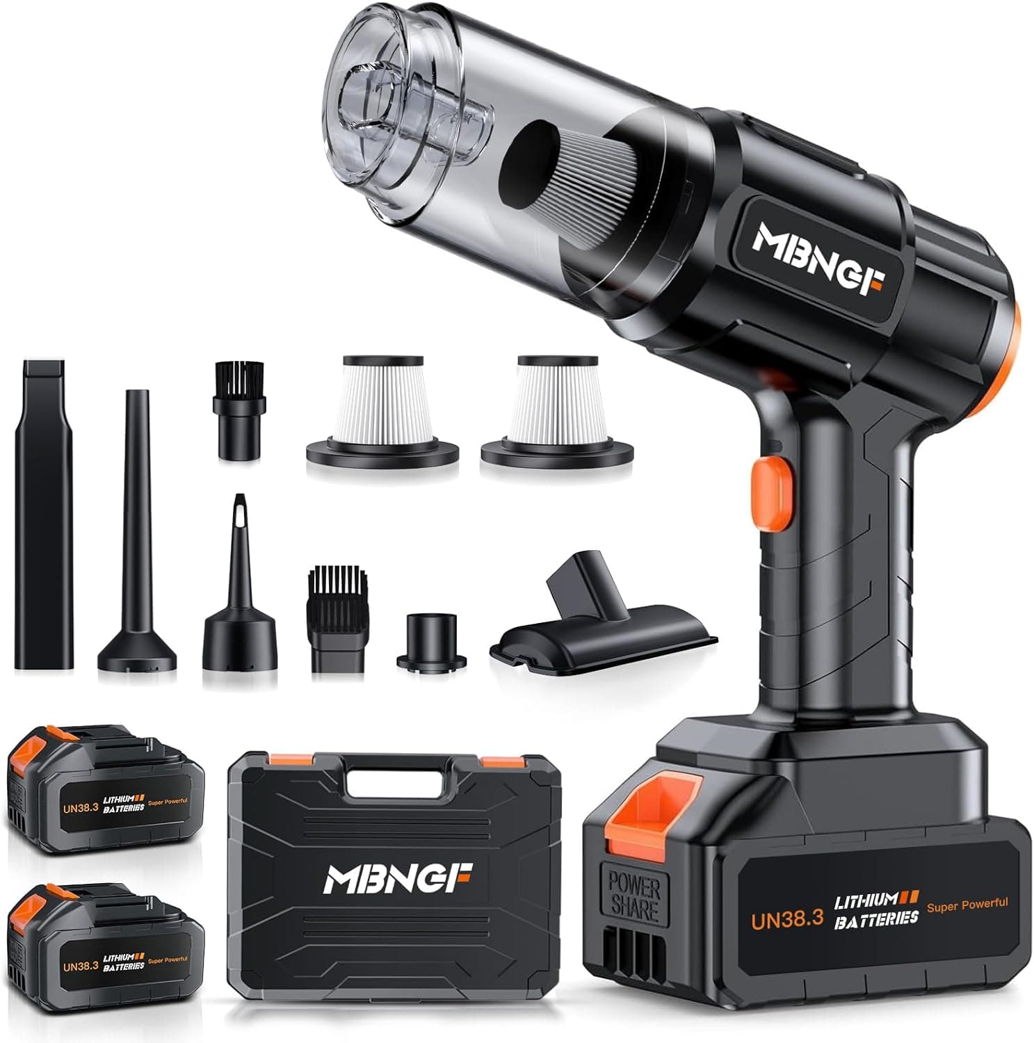 Car Vacuum Portable Cordless,35000PA High Power Suction & Blower, Handheld Vacuum Cleaner for Car, Home, Desktop, Keyboard(Fog Black)