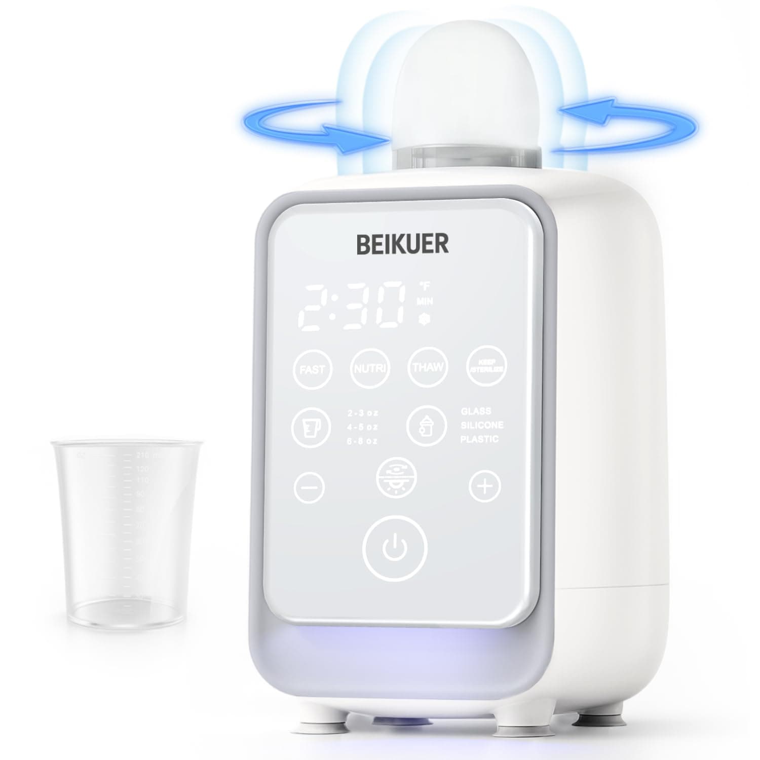 12-in-1 Baby Bottle Warmer for Breastmilk, 98°F 2m Fast Heating Milk Warmers, 24H Locks Nutrients with 360° Swirlable Heat, Precise Even Warming & Temperature Control, Fits All Bottles, Bags, Jars