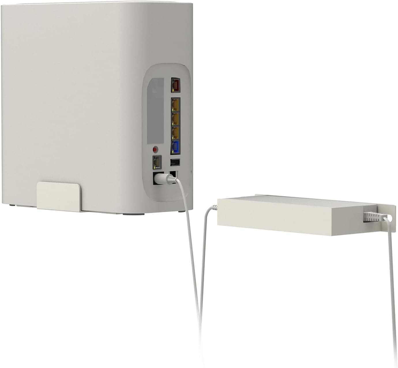 Wall Mount for AT&T Fiber (Arris) BGW320,Heavy Metal Wall Mount for AT&T BGW-320 Internet Modem Gateway +Original Power Bricks Holder,Easy Install with All Hardware Included(White Holder Only)