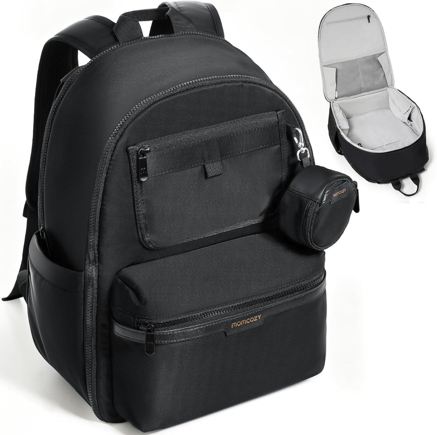 Momcozy GoEase Diaper Bag - Stylish, Durable & Waterproof Baby Bag with Multi-Pockets, Laptop Compartment, Changing Pad & Stroller Straps, Travel Baby Essentials for Moms,Dads,Work, Maternity