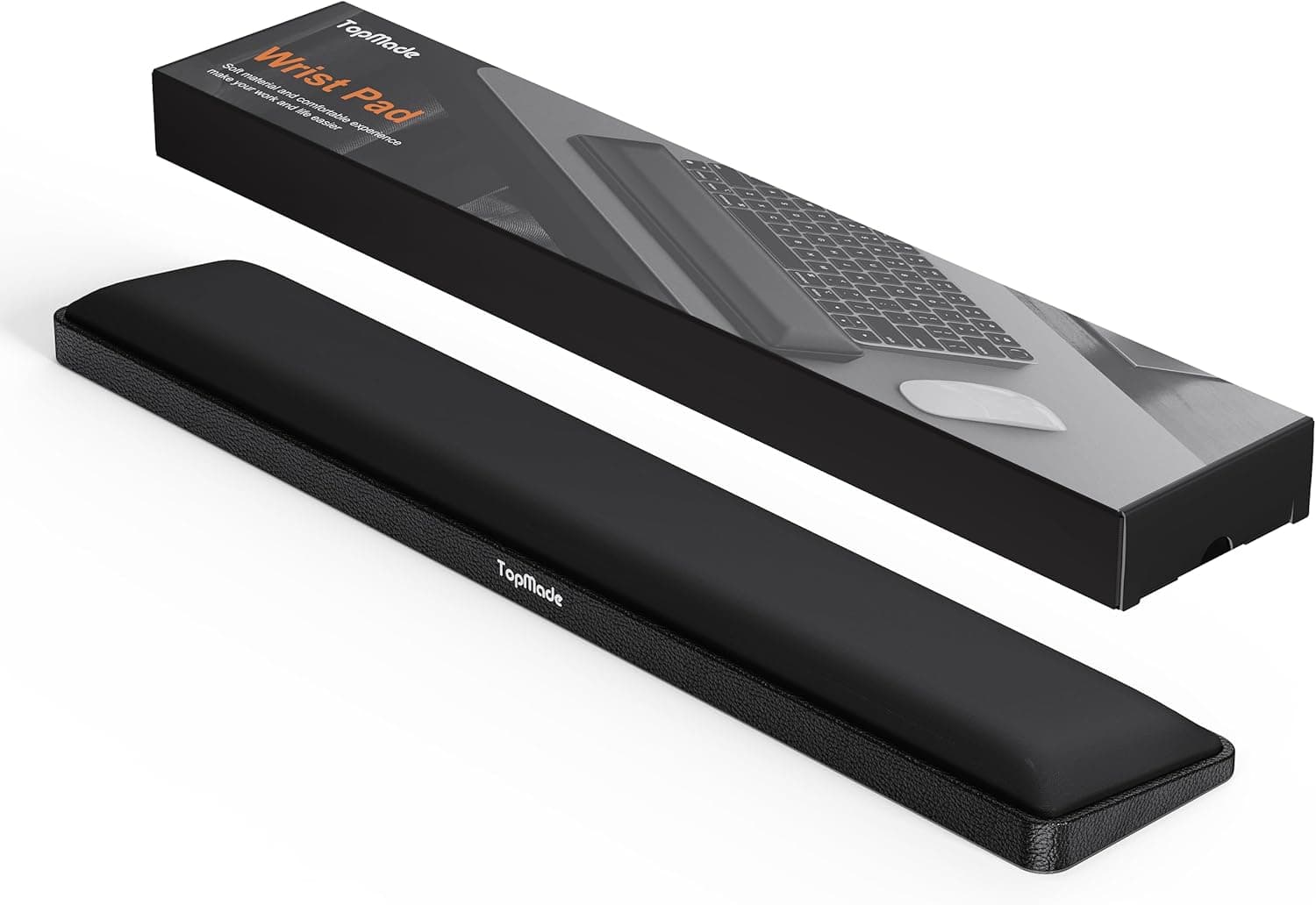 TopMade Keyboard Wrist Rest, Cooling Gel & Upgrade Soft Memory Foam Design Wrist Support for Keyboard, Full-Size Keyboard Hand Rest Pad, Ergonomic Palm Rest for for Long Hours of Work, Gaming, Black